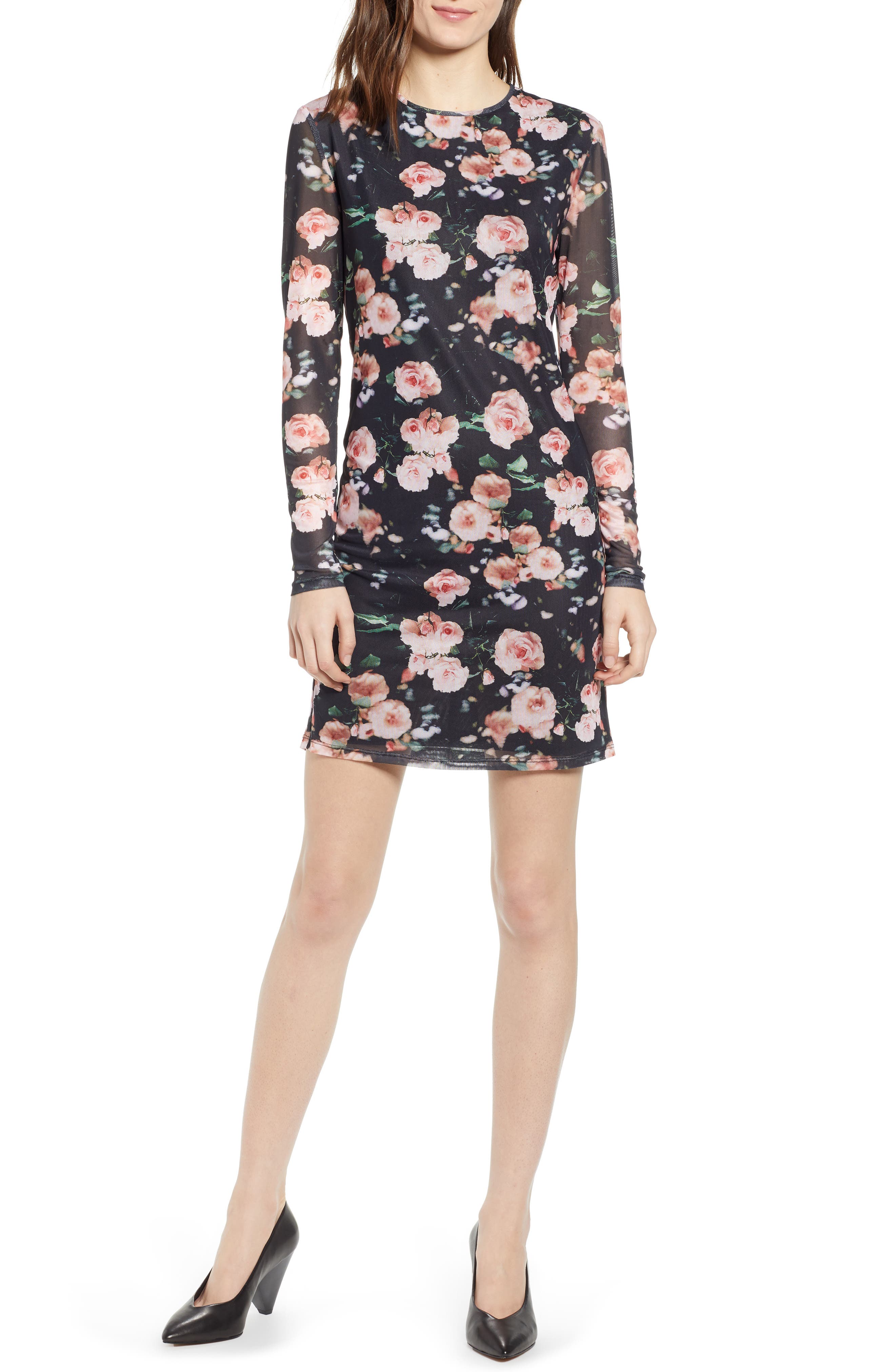 Rebecca Minkoff Phoebe Long Sleeve Sheath Dress, Black