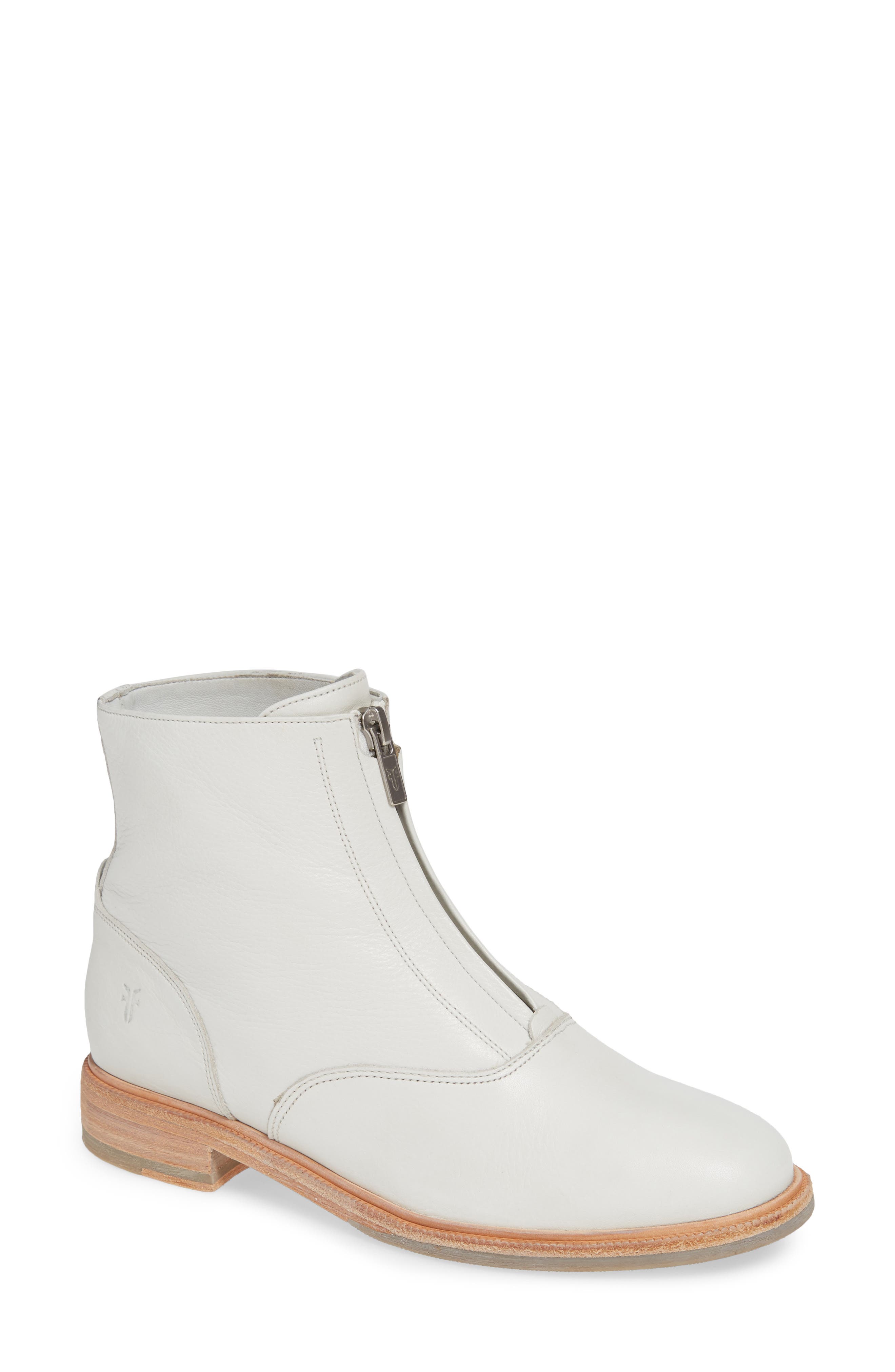 Frye Kelly Zip Bootie- White