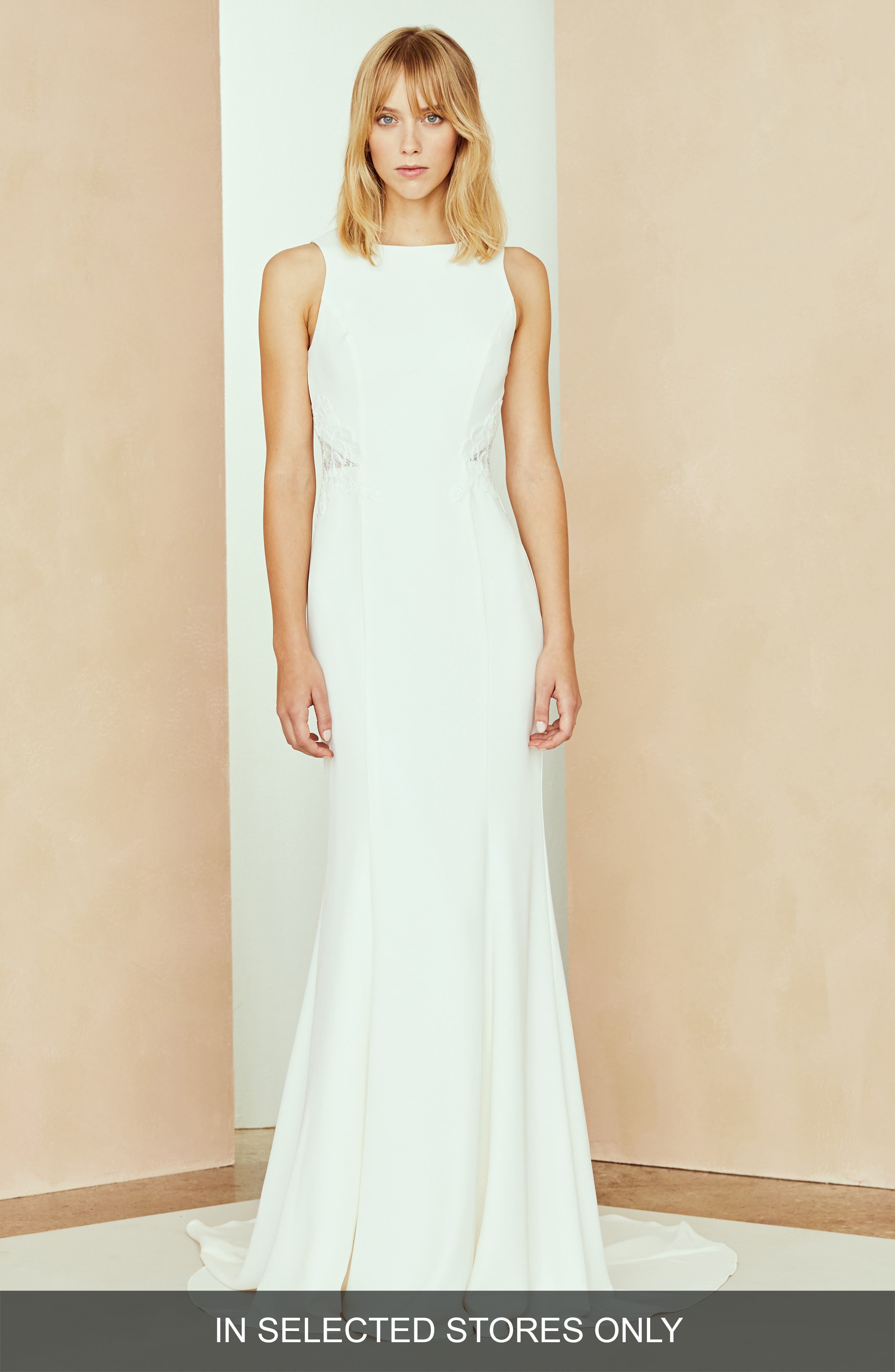 Nouvelle Amsale Solana Lace Open Back Dress, Size IN STORE ONLY - Ivory