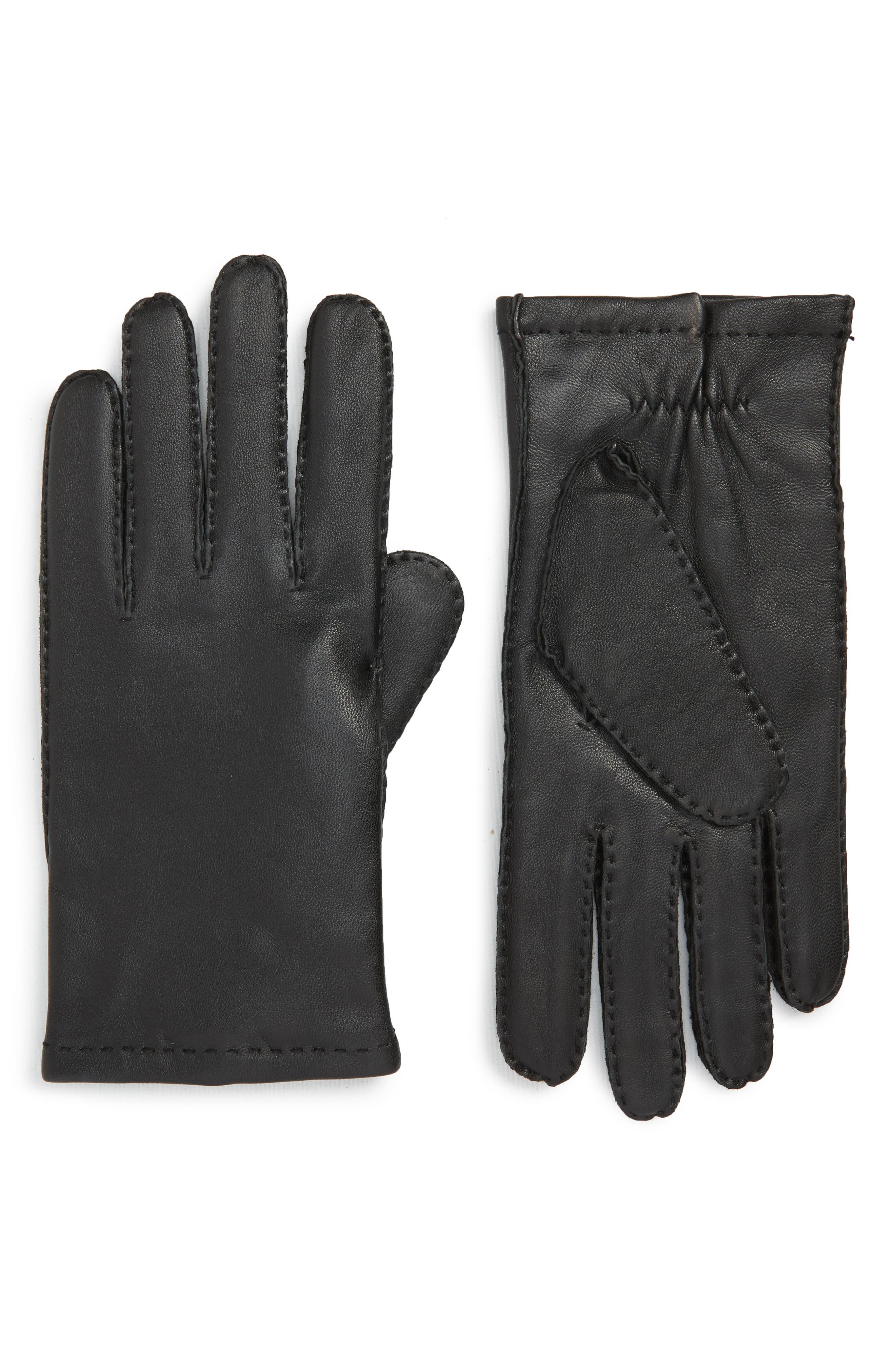 Boss Kranton Leather Gloves, Black