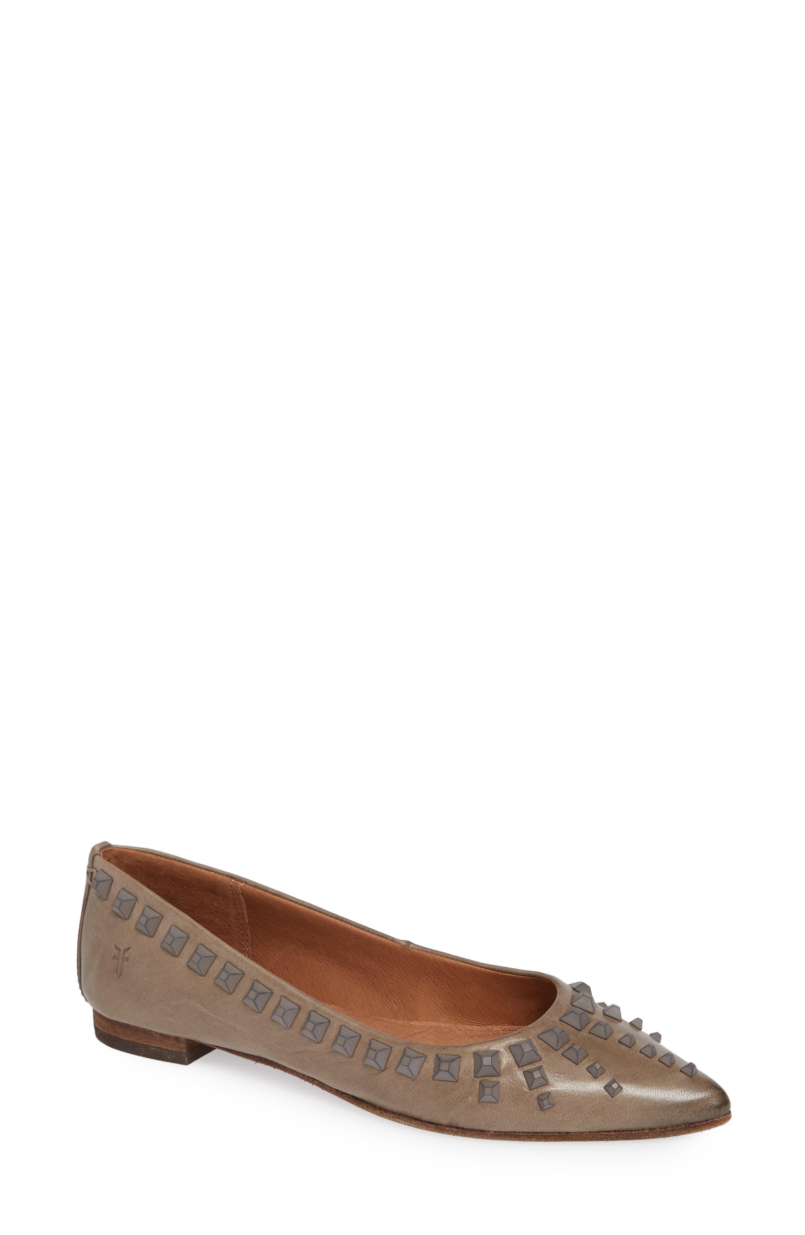 Frye Sienna Deco Stud Ballet Flat- Grey