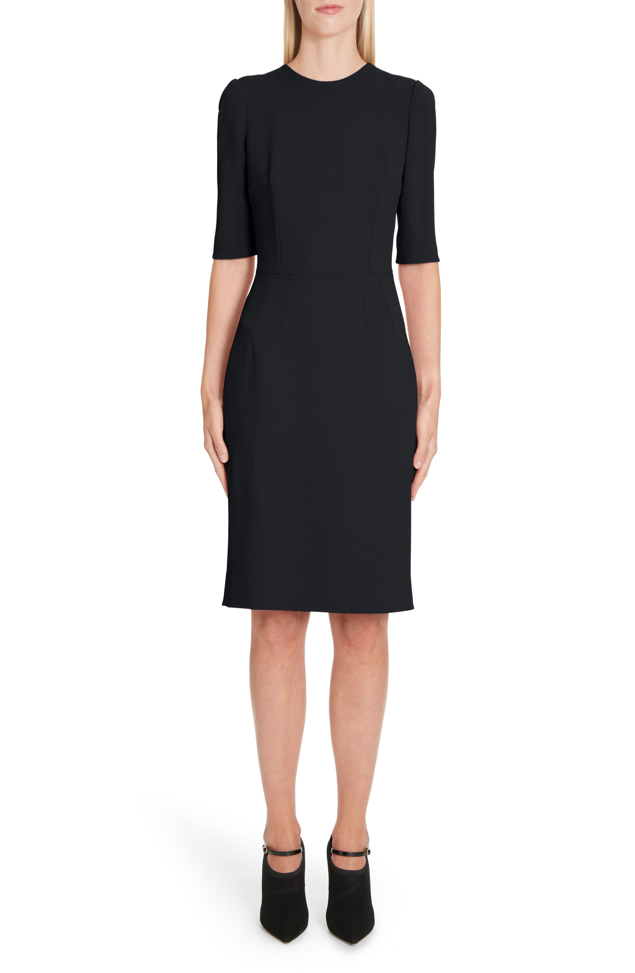 Dolce & gabbana Cady Sheath Dress, 8 IT - Black