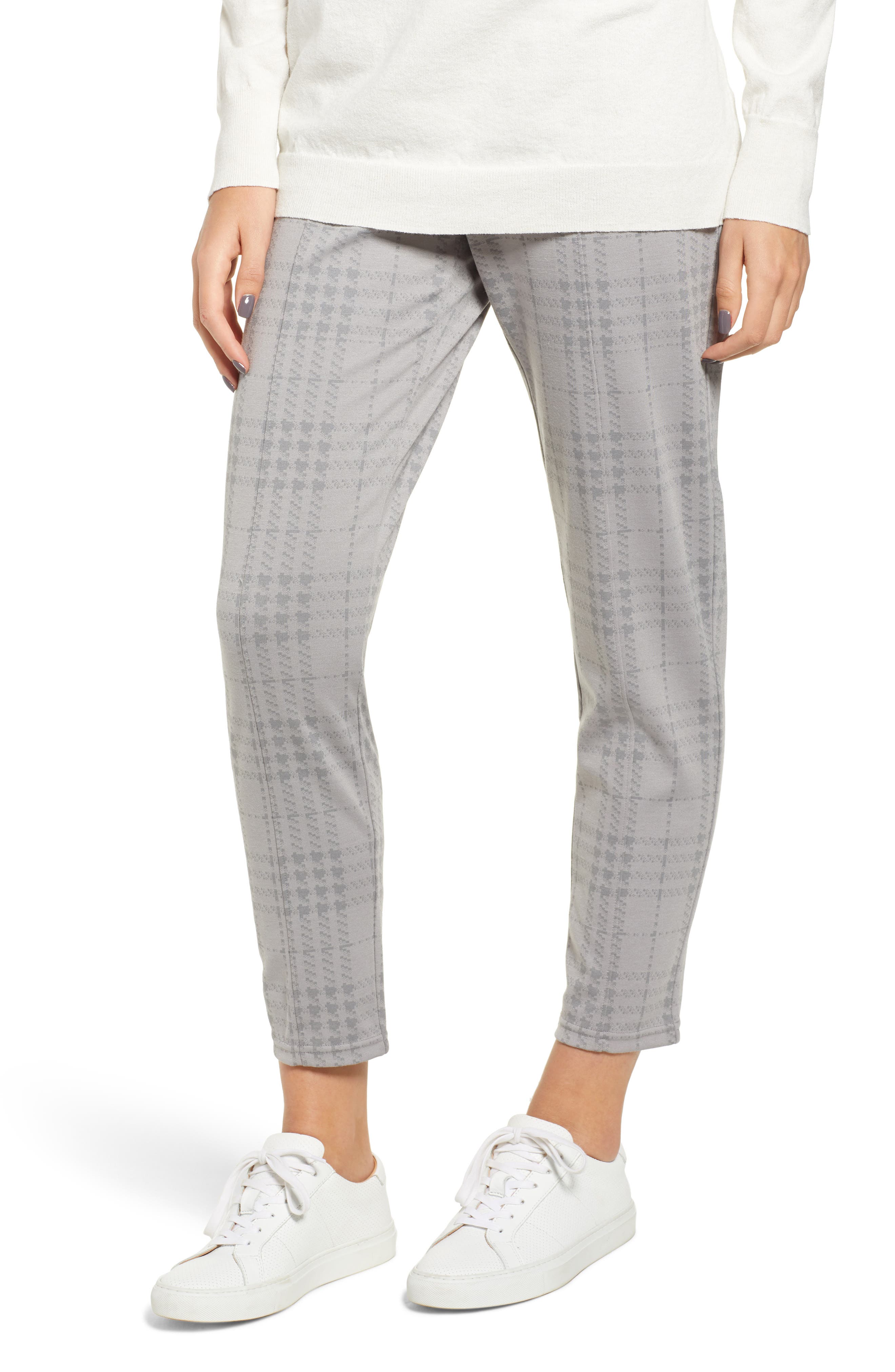Hue Seamed Ponte Skimmer Leggings, Grey