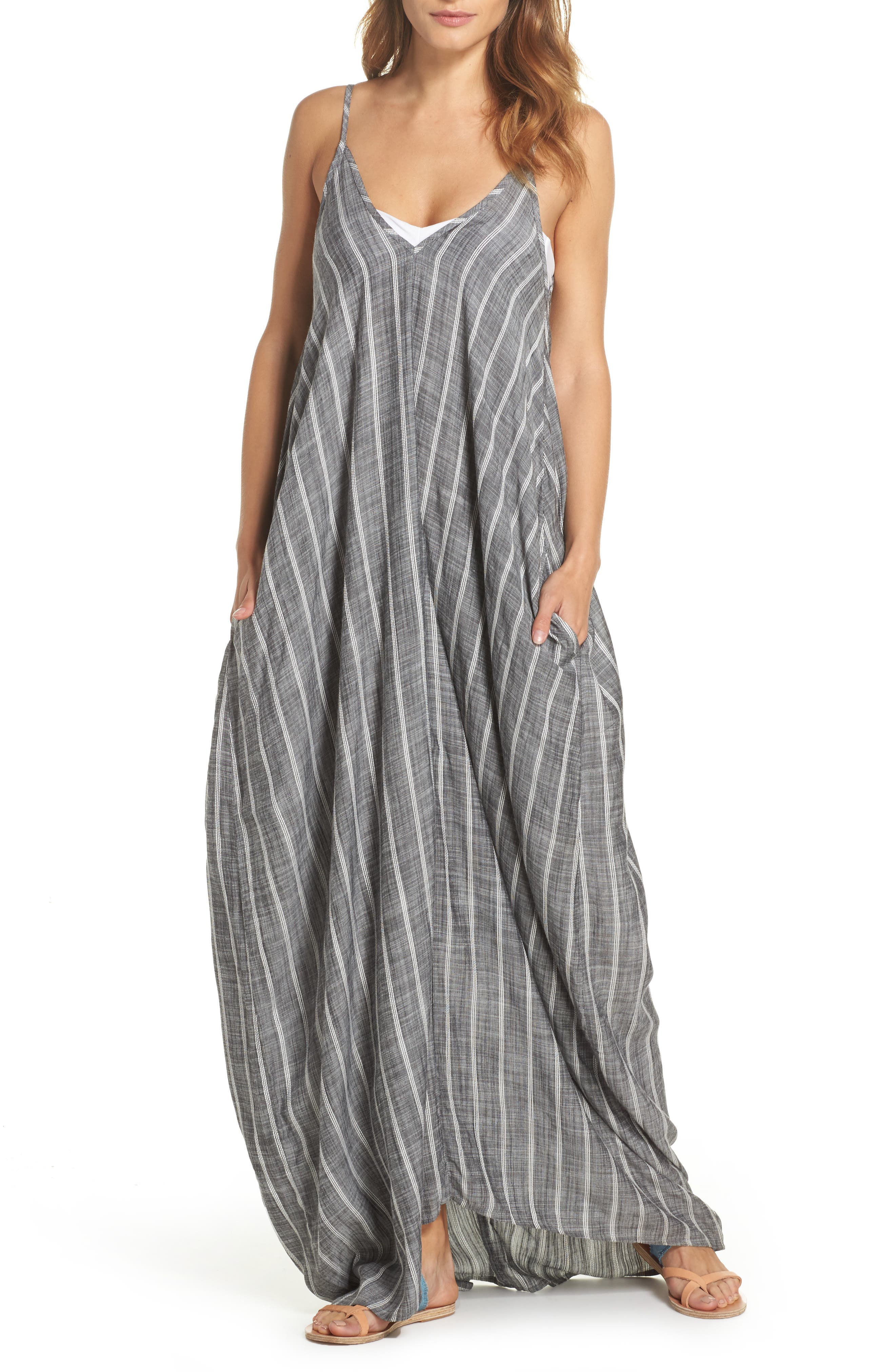 Elan Cover-Up Maxi Dress, Grey