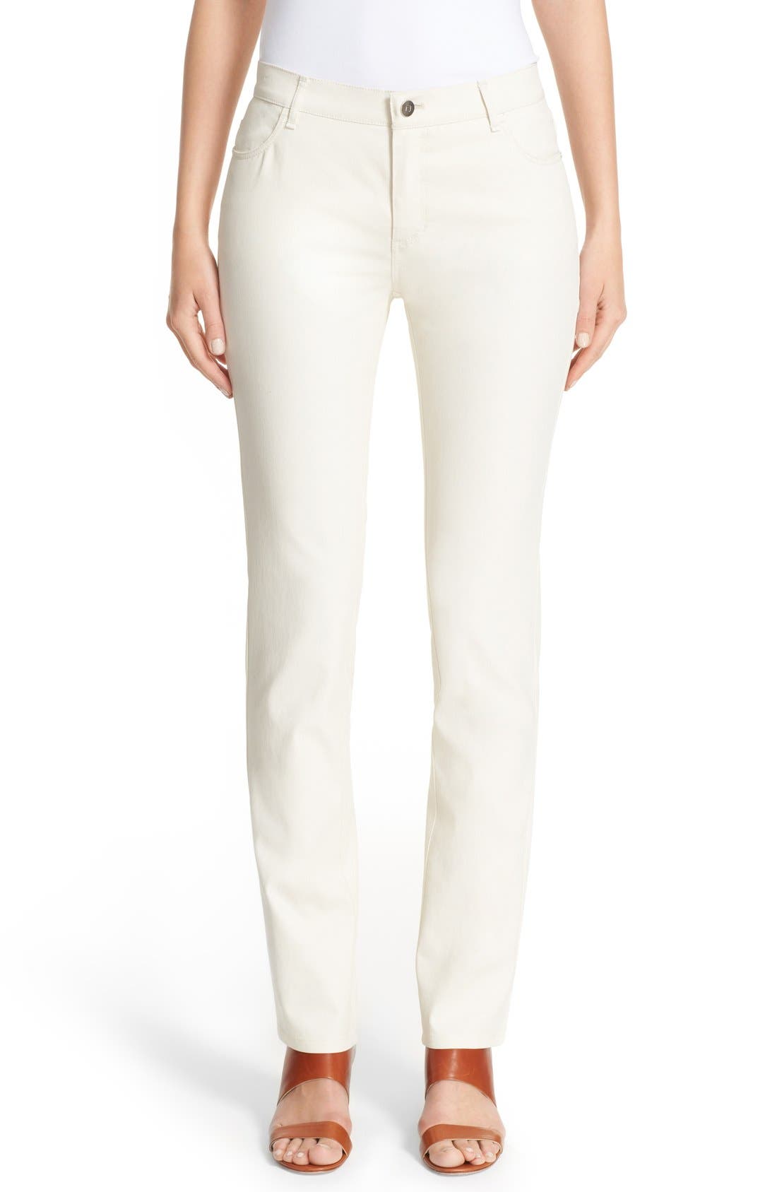 Women's Lafayette 148 New York Waxed Denim Slim Leg Jeans Women's Lafayette 148 New York Waxed Denim Slim Leg Jeans