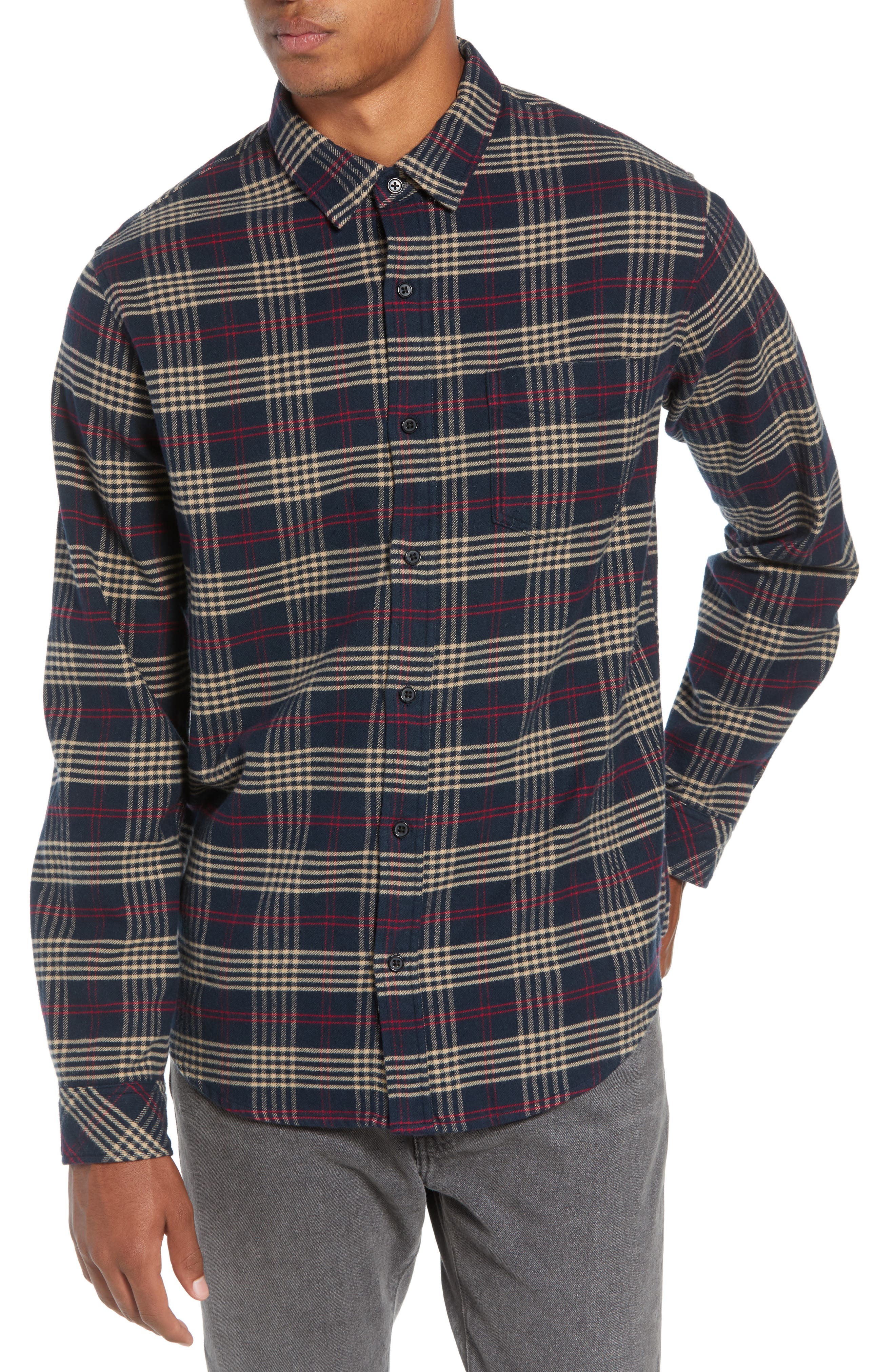 Rails Forrest Regular Fit Plaid Flannel Sport Shirt, Blue