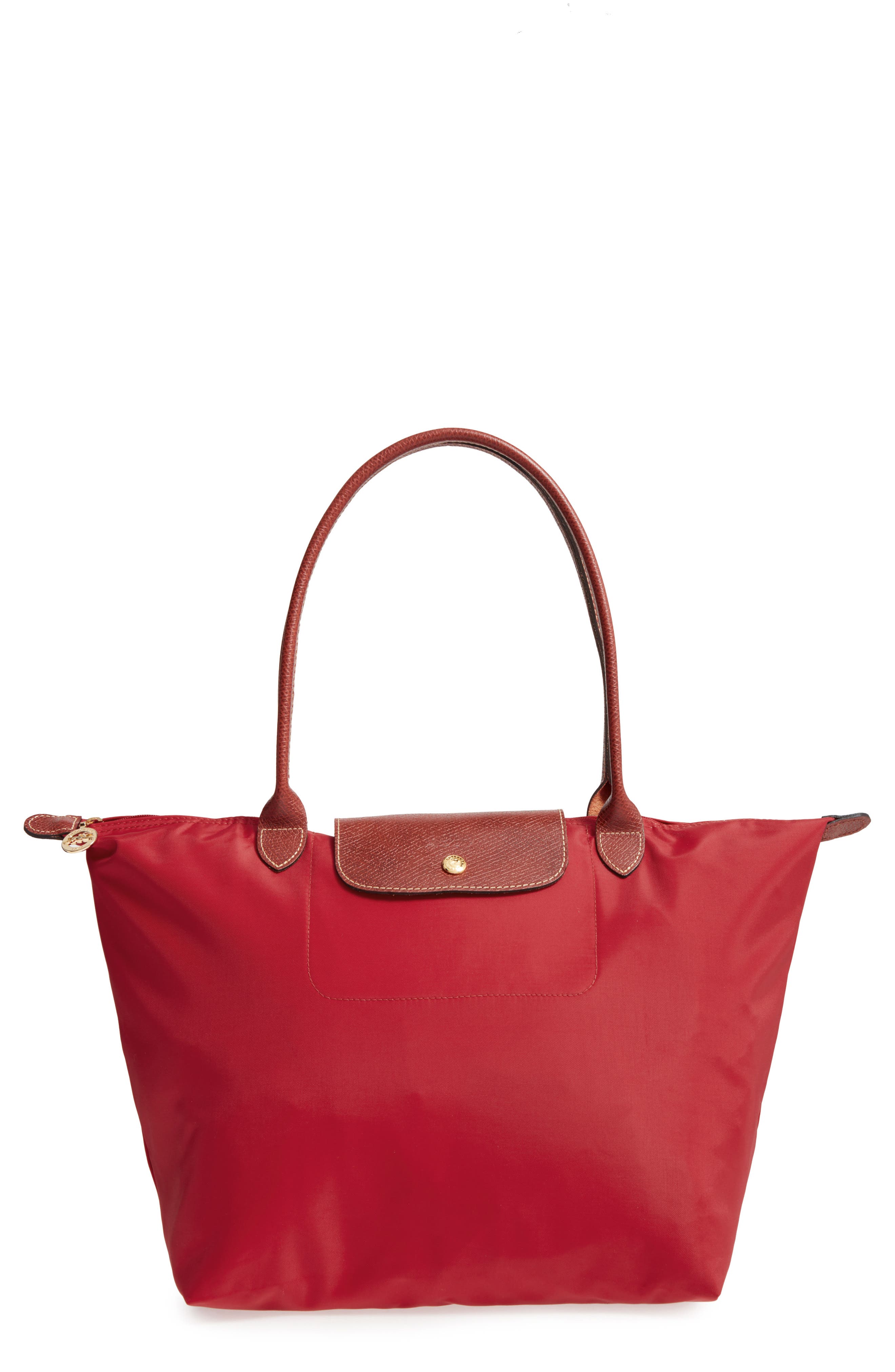 'Large Le Pliage' Tote,                         Main,                         color, DEEP RED