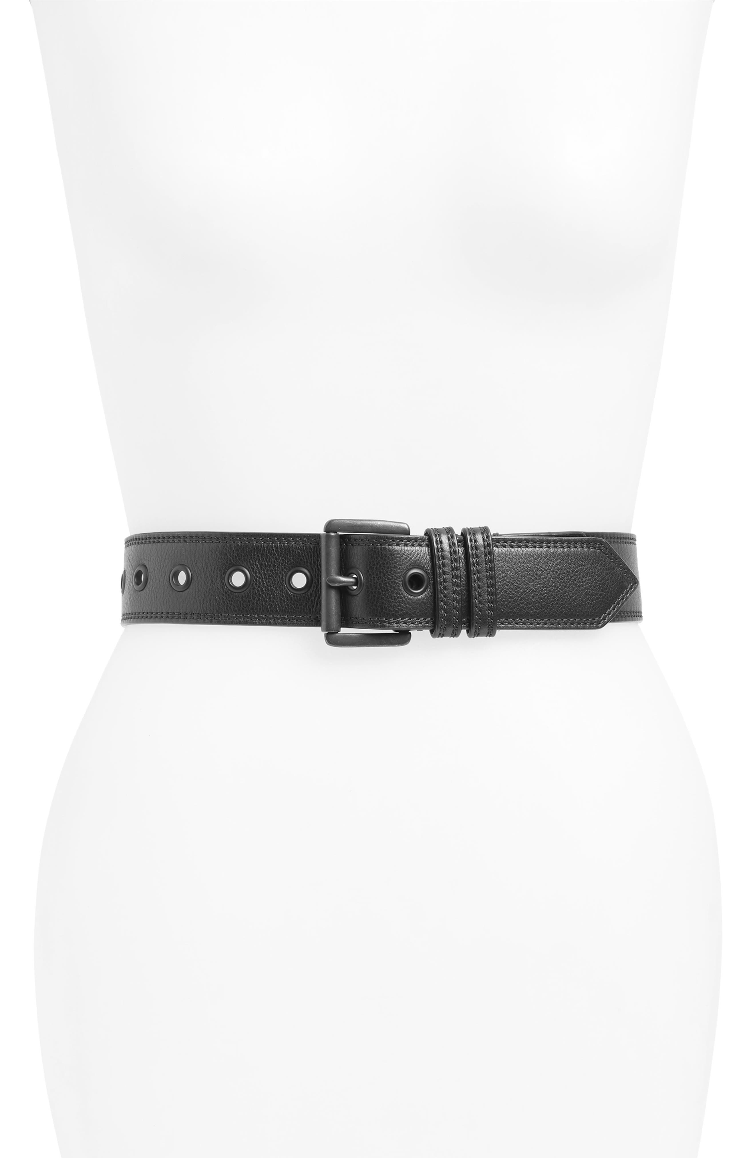 Allsaints Moto Belt, Black/ Oxidized Black