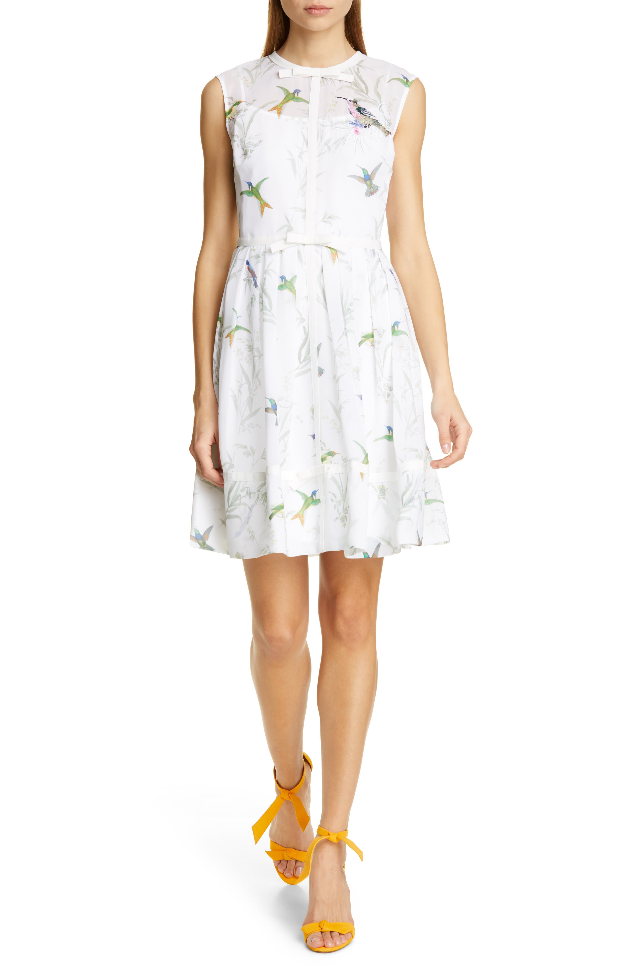 Ted Baker London Aleksa Fortune Fit & Flare Dress, White