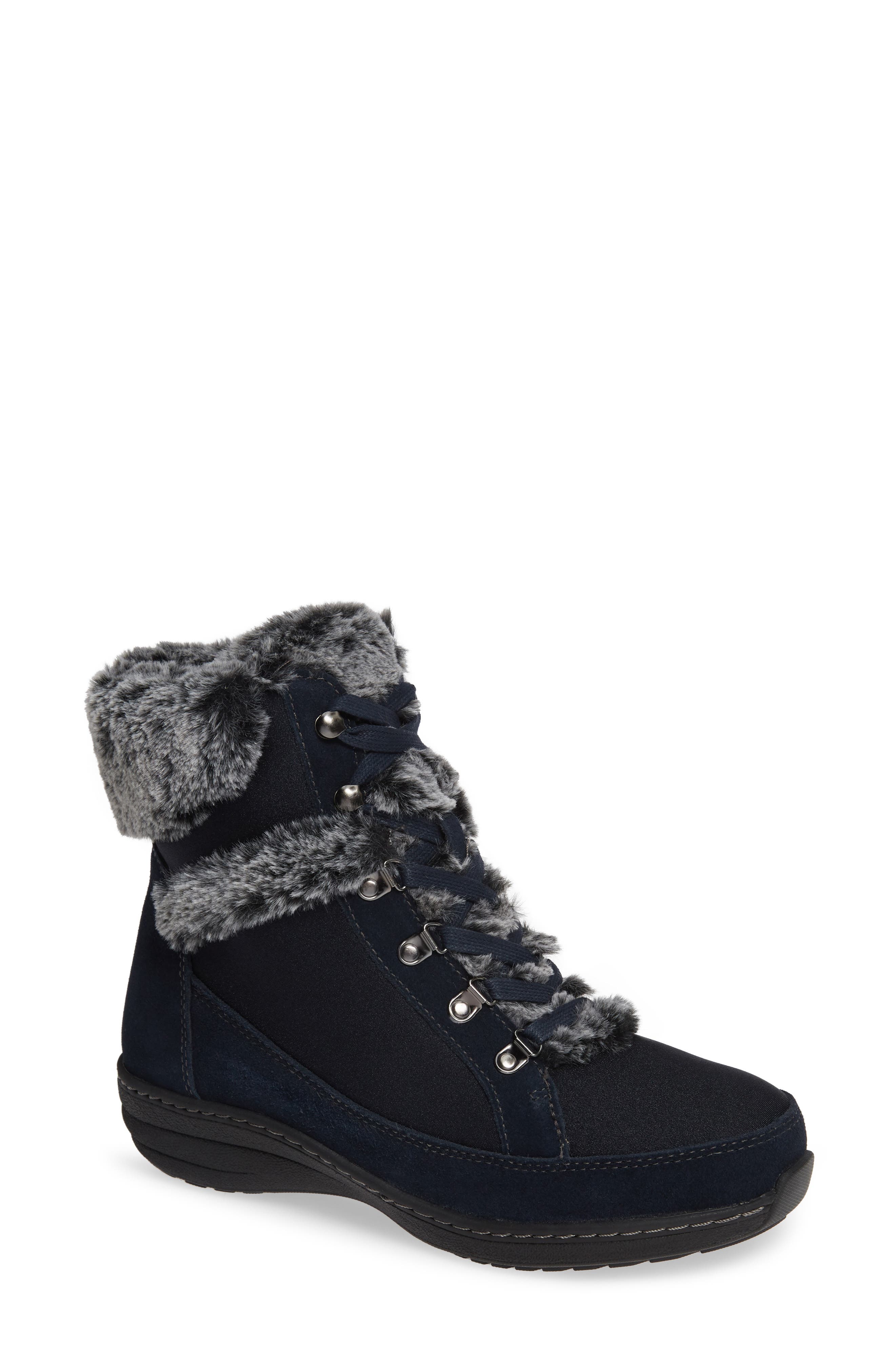 Aetrex Fiona Faux Fur Lined Boot, Blue