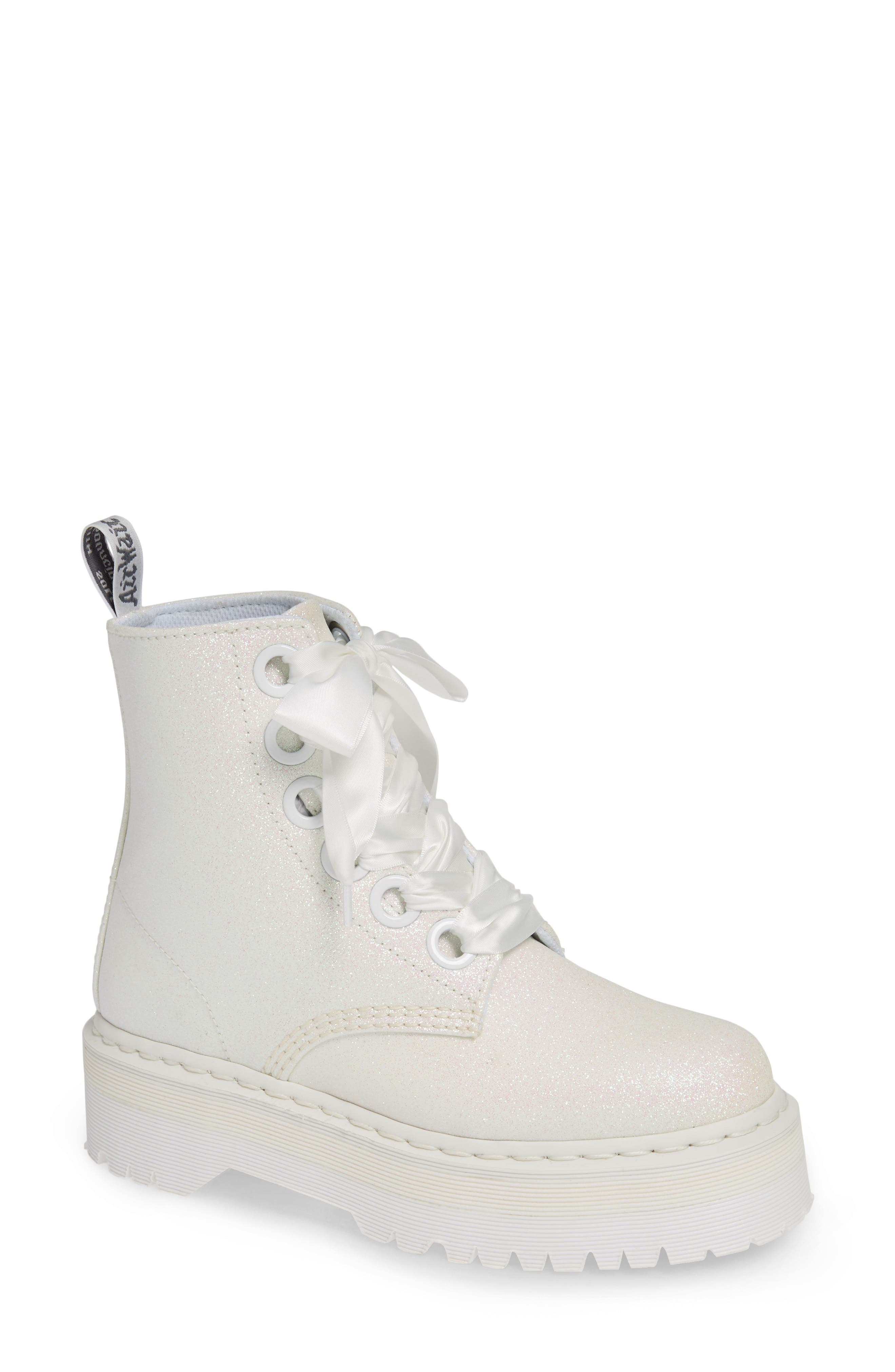 dr martens white glitter