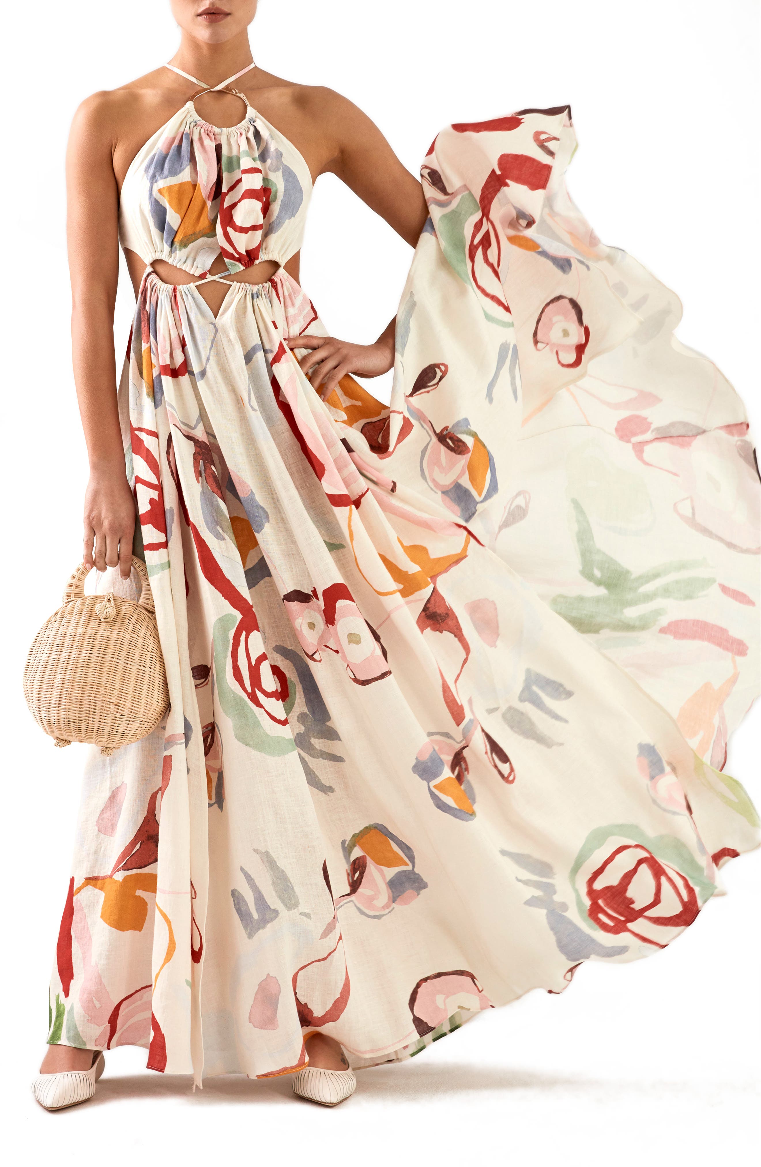 Cult Gaia Aphrodite Grecian Halter Gown