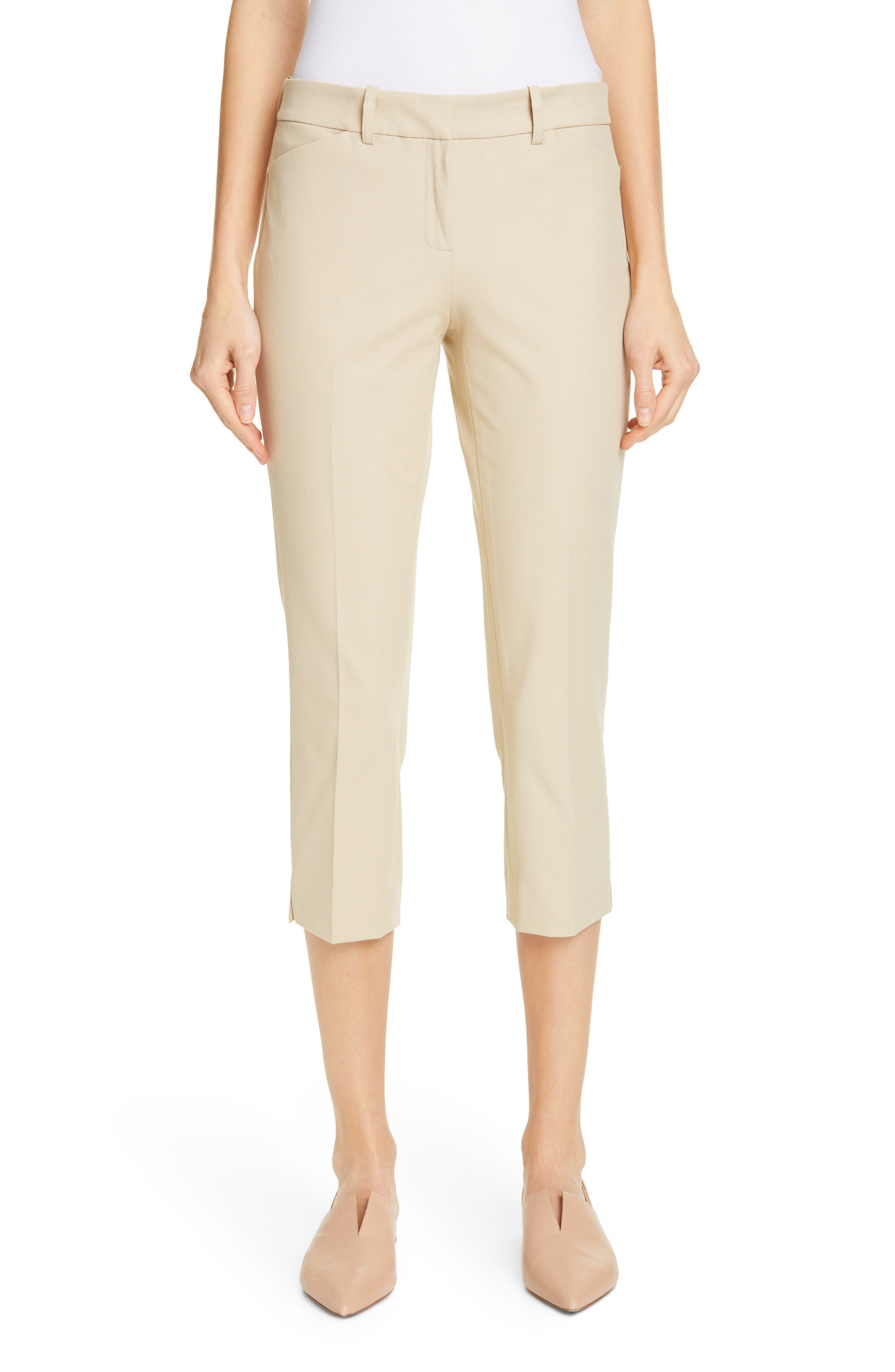 Lafayette 148 New York Manhattan Skinny Capri Pants, Beige