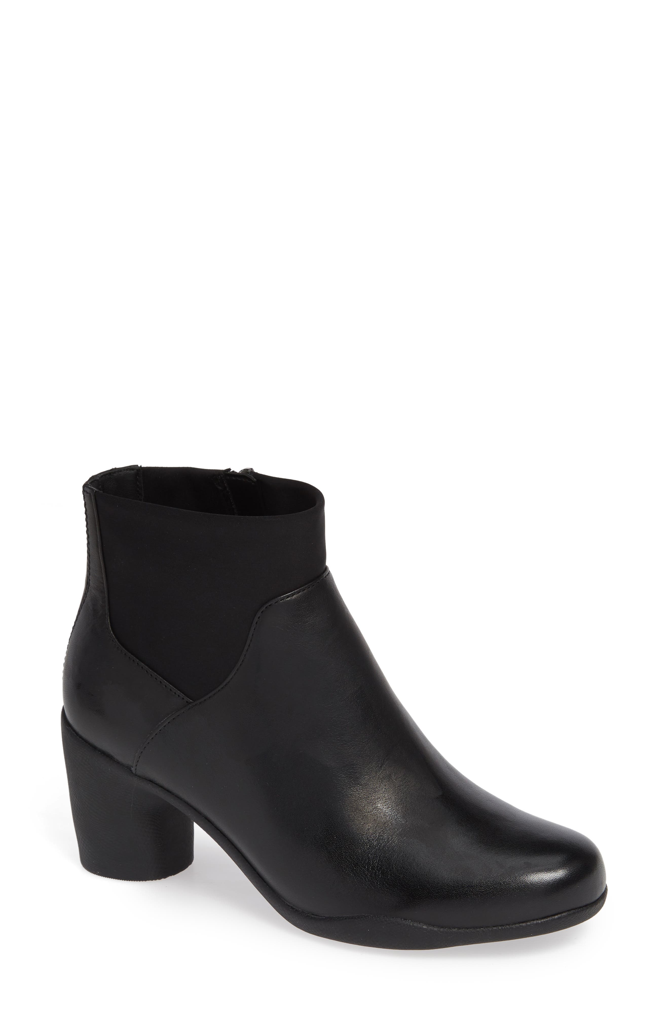 Clarks Un Rose Mid Ankle Boot- Black