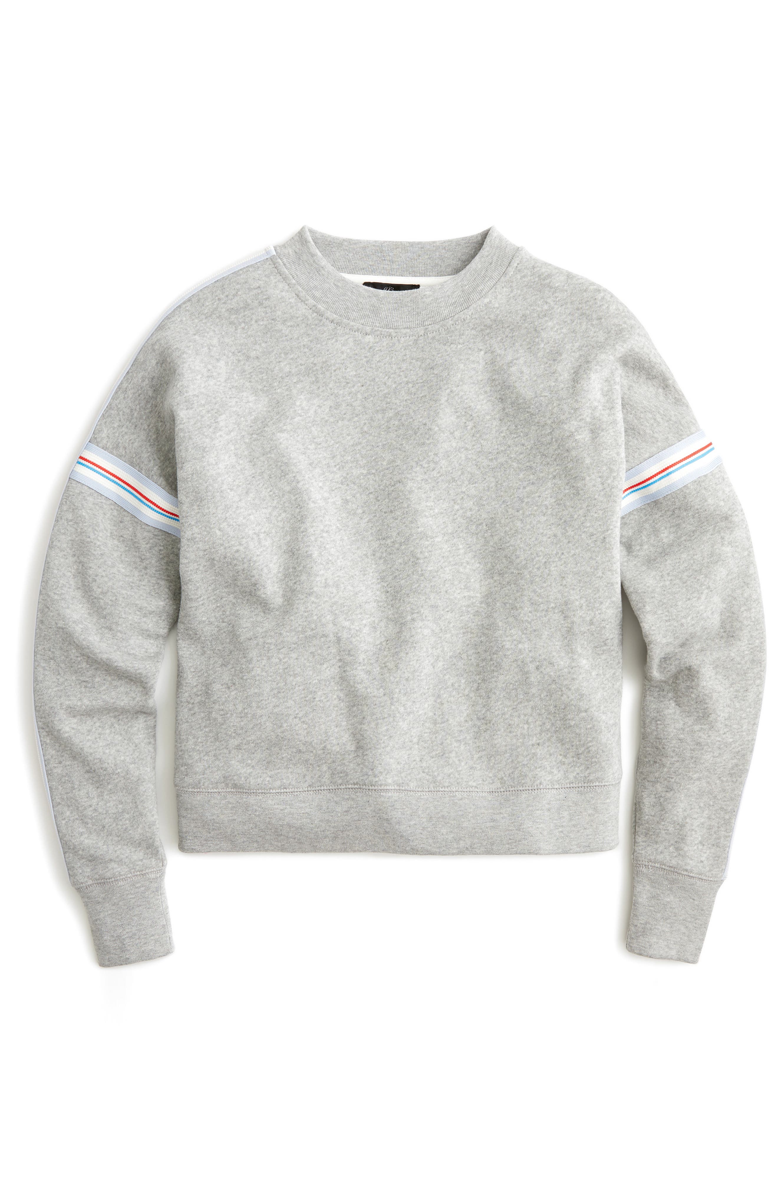 J.crew Racing Stripes Crop Crewneck Sweatshirt