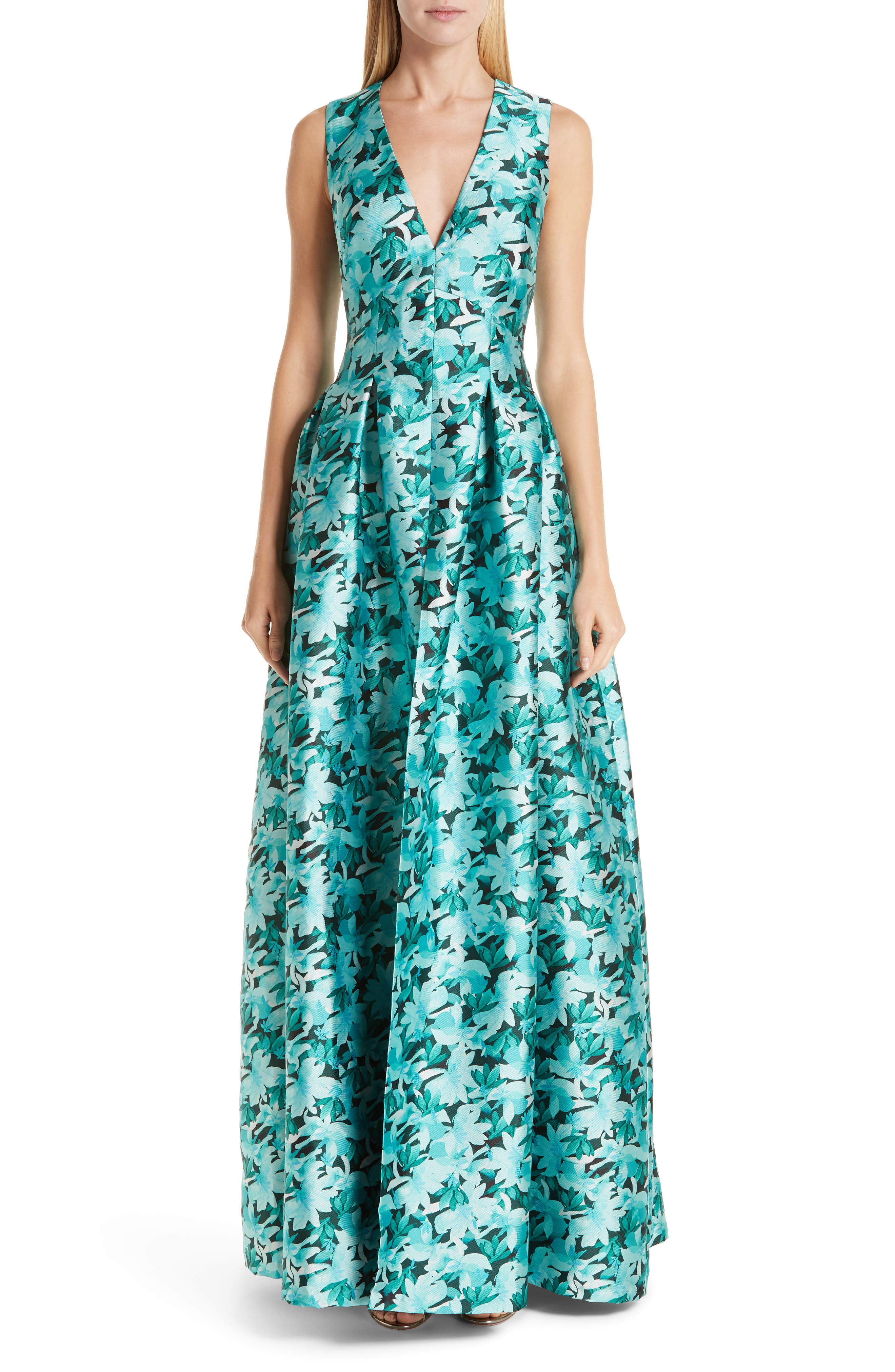 Sachin & Babi Brooke Floral Print Gown