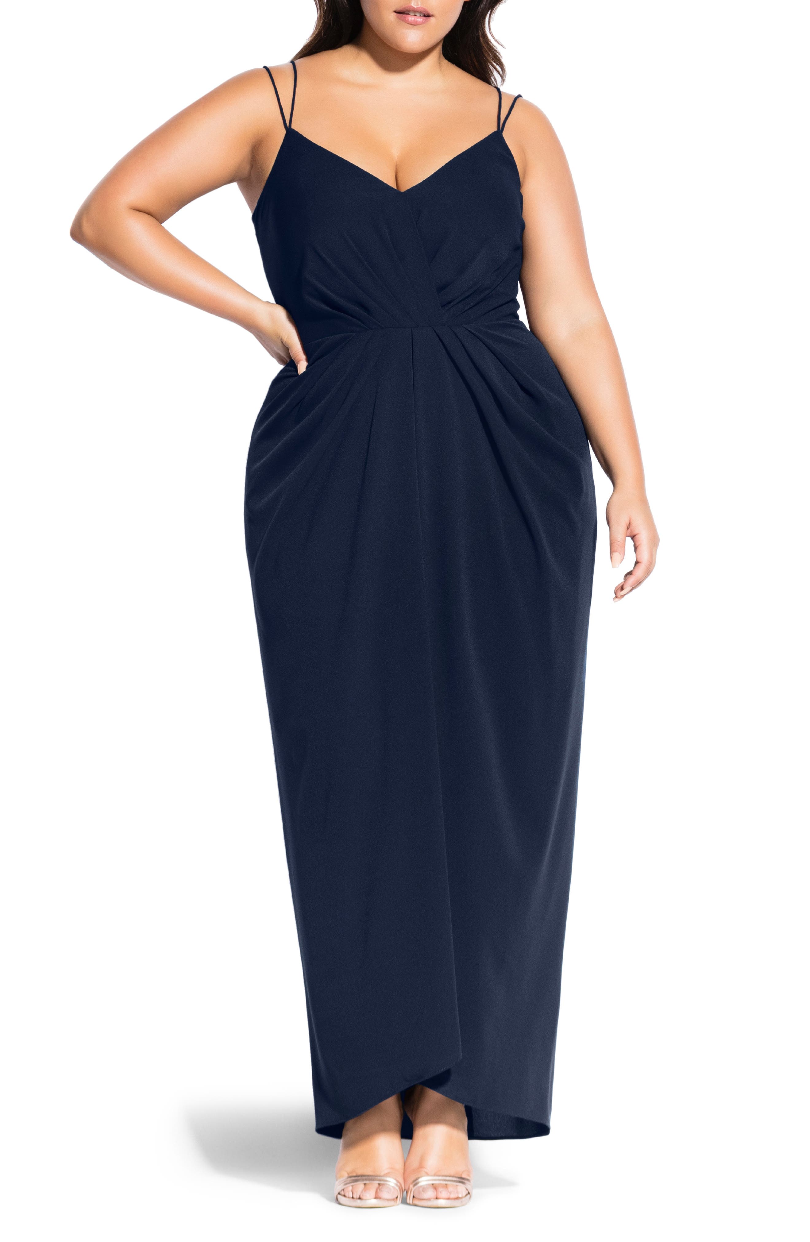 Plus Size City Chic Luciana Evening Dress, Blue