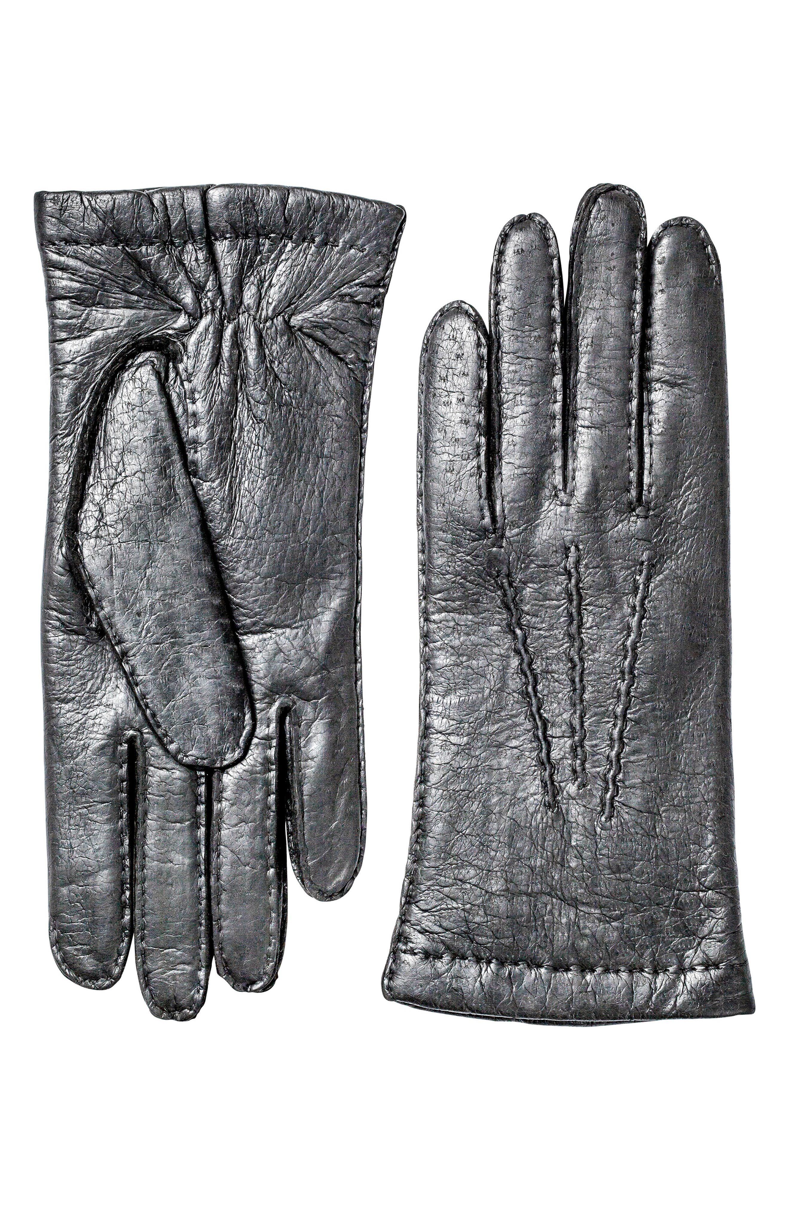Hestra Peccary Leather Gloves, Black