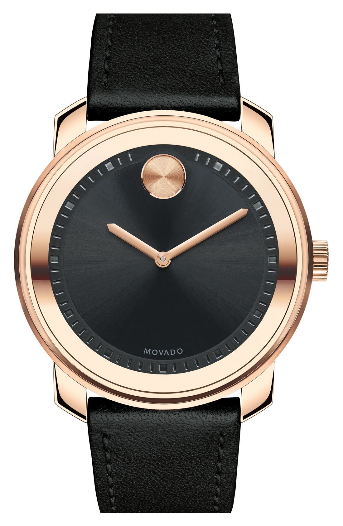 Movado 'Bold' Leather Strap Watch, 43mm | Nordstrom