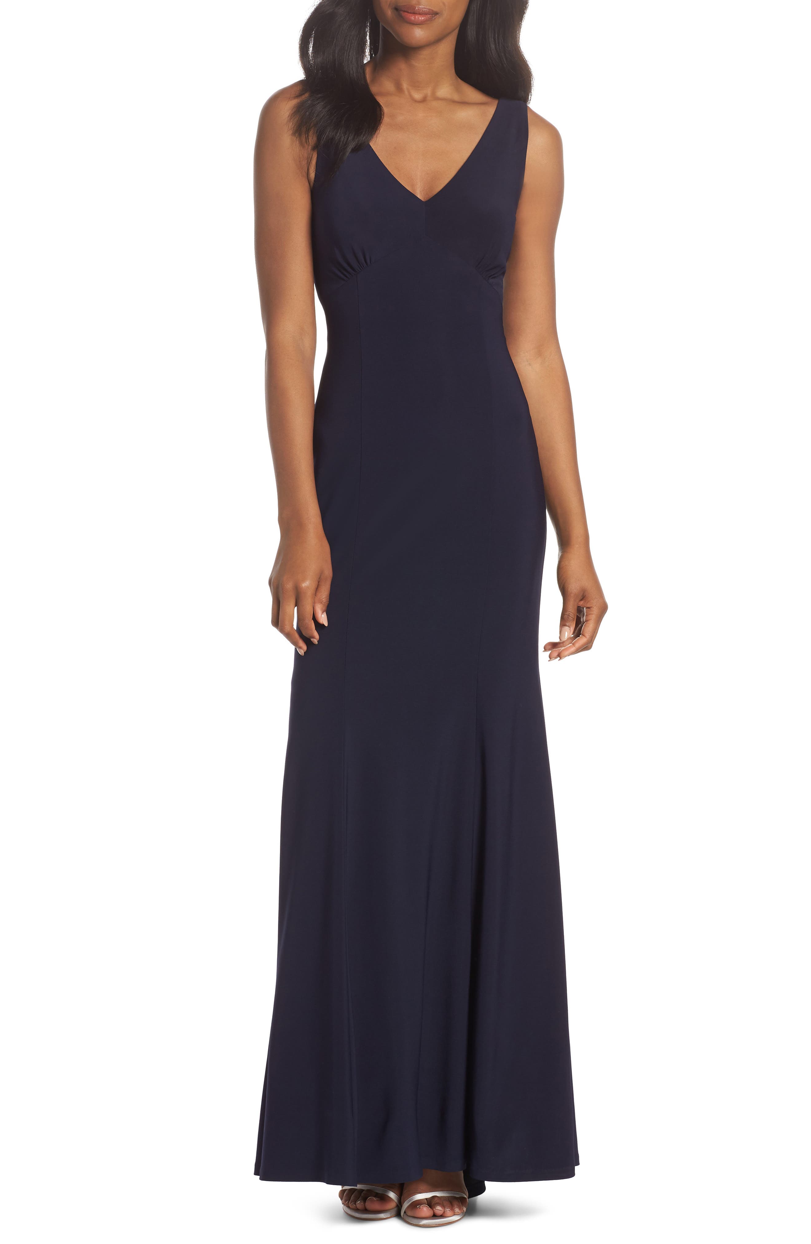Vince Camuto Open Back Gown, Blue