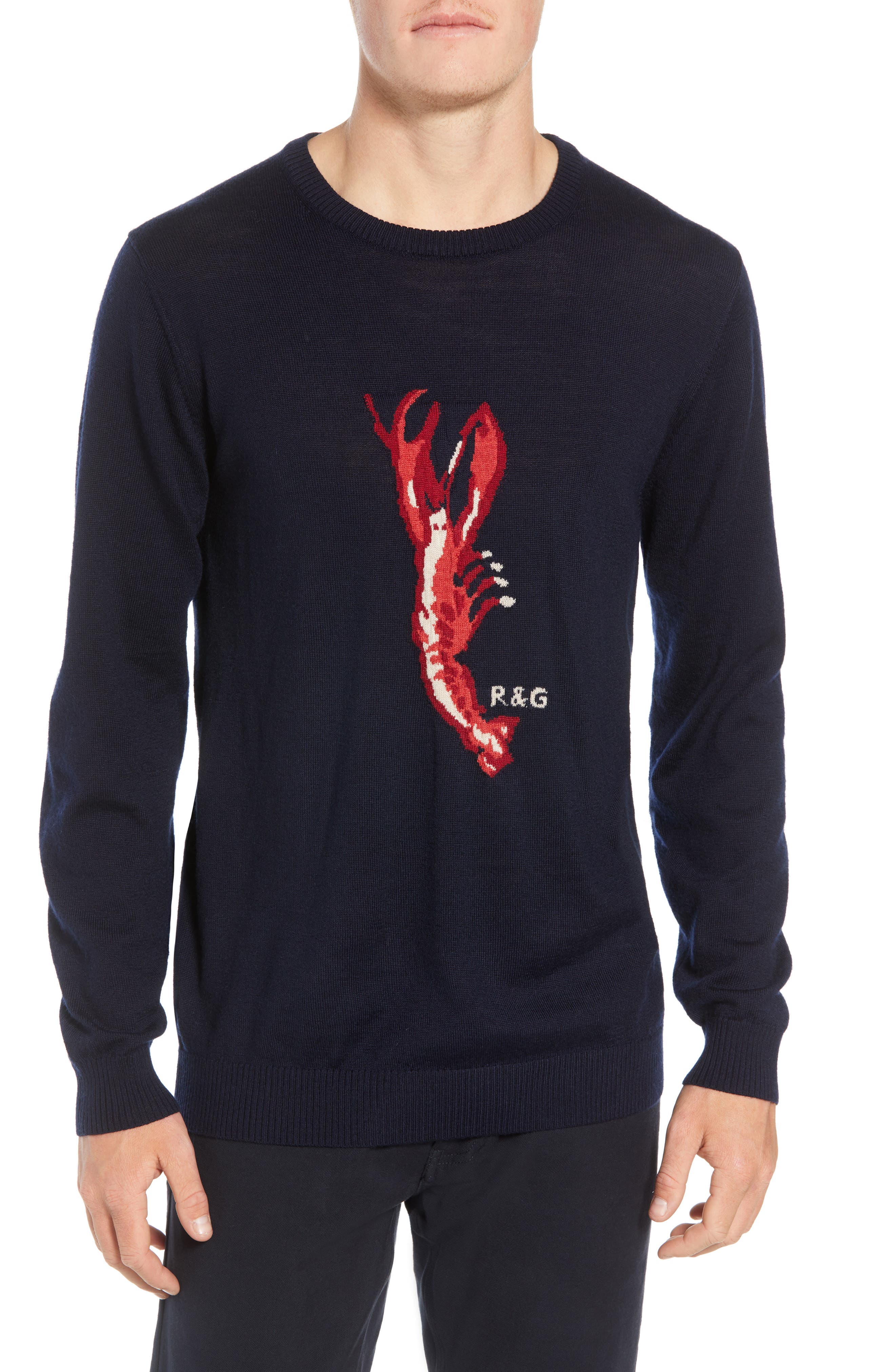 Rodd & Gunn Nautical Marine Extra Fine Merino Wool Sweater, Blue