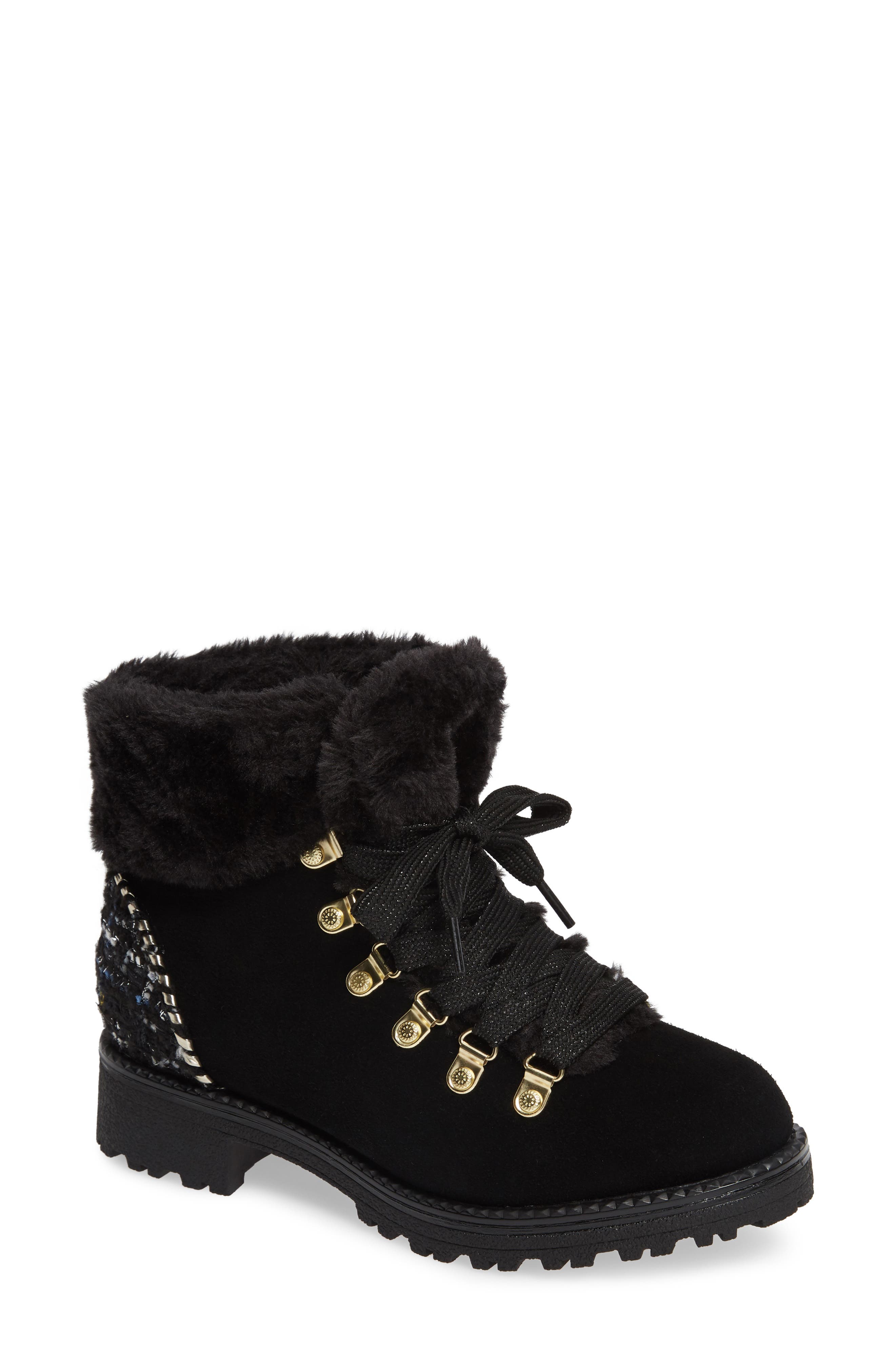 Jack Rogers Charlie Faux Shearling Lined Bootie, Black