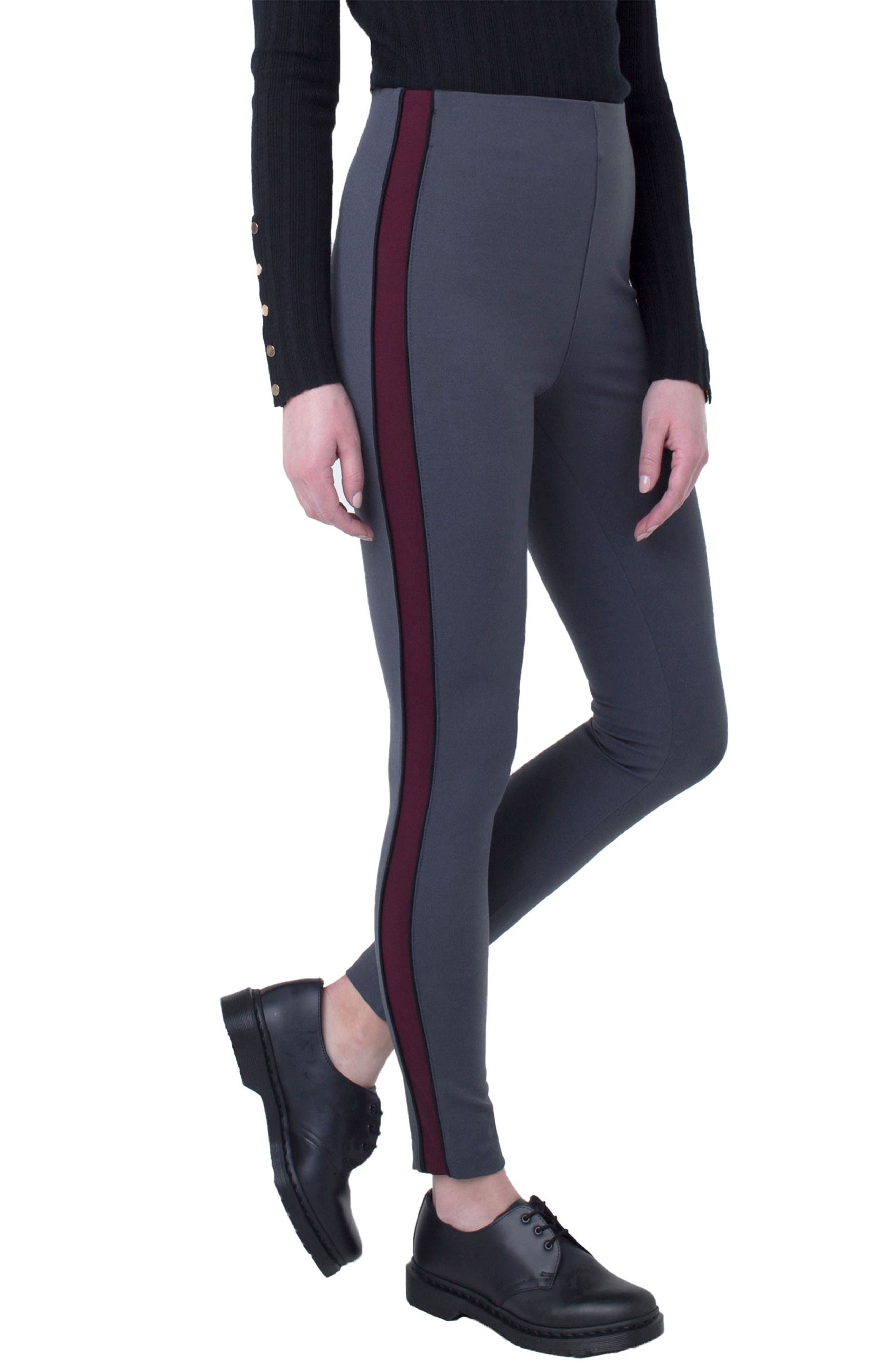Liverpool Drew Side Stripe Ankle Leggings, Grey
