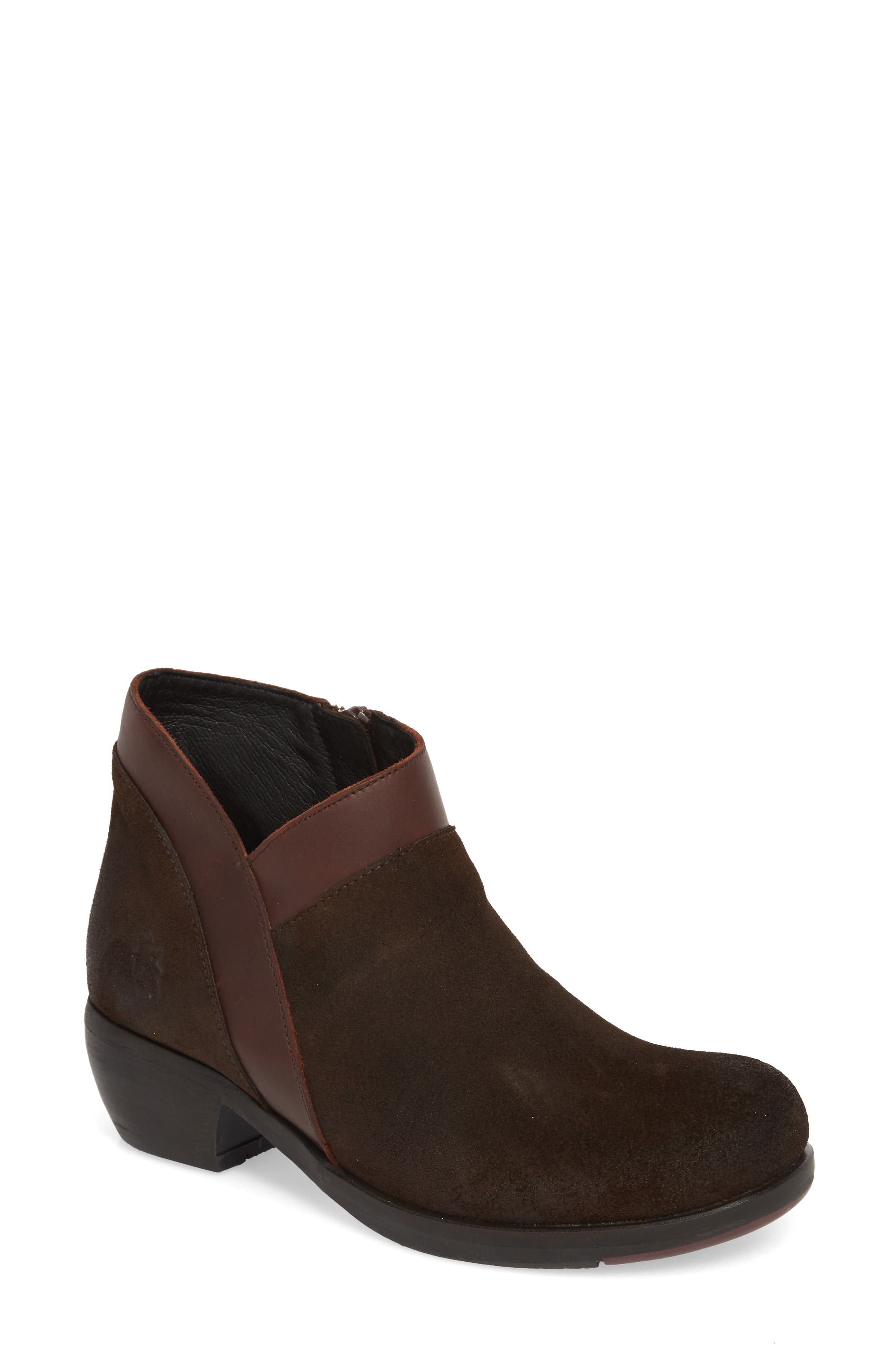 Fly London Meba Mixed Media Bootie - Brown