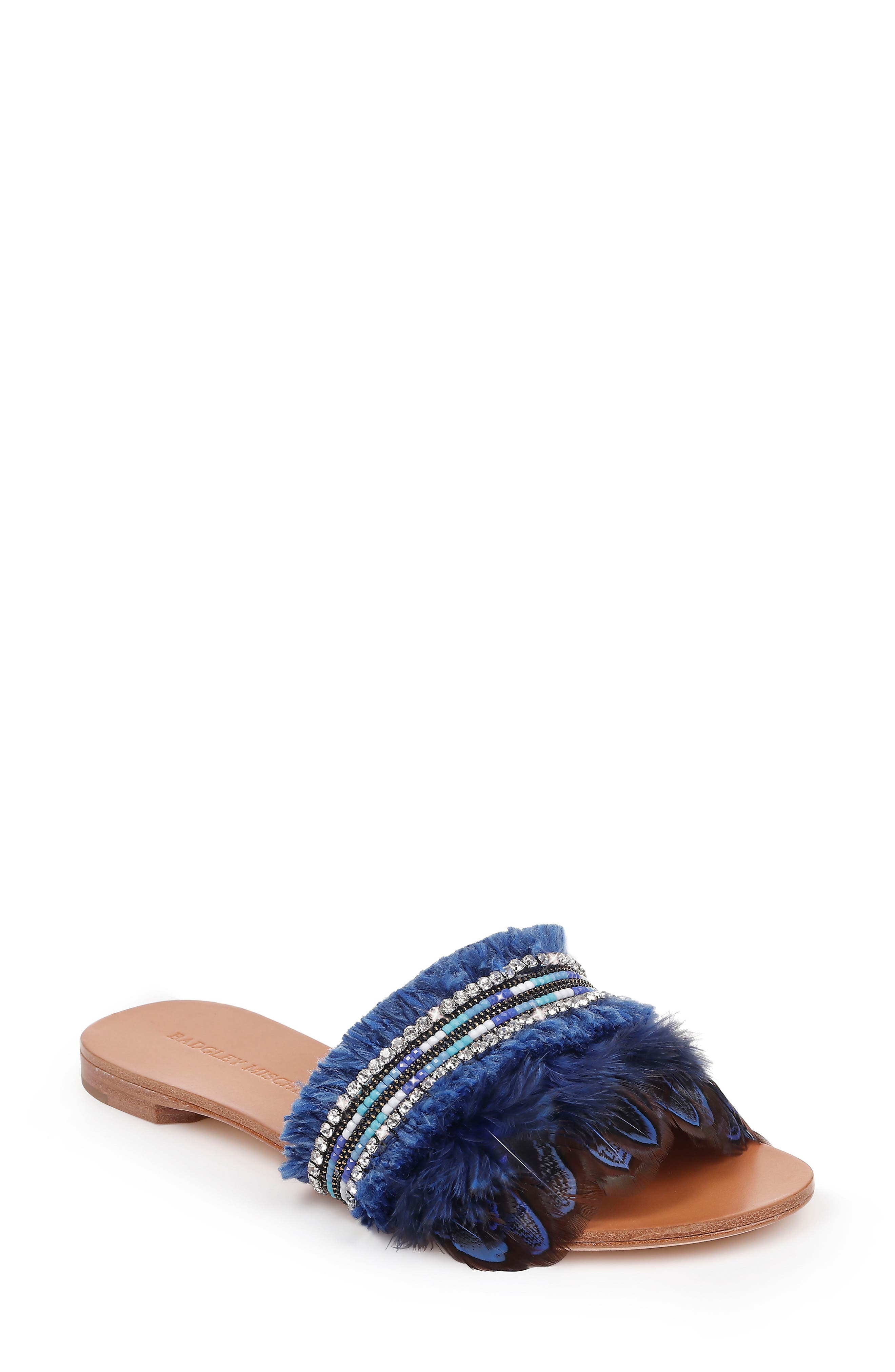 Badgley Mischka Fortune Embellished Slide Sandal