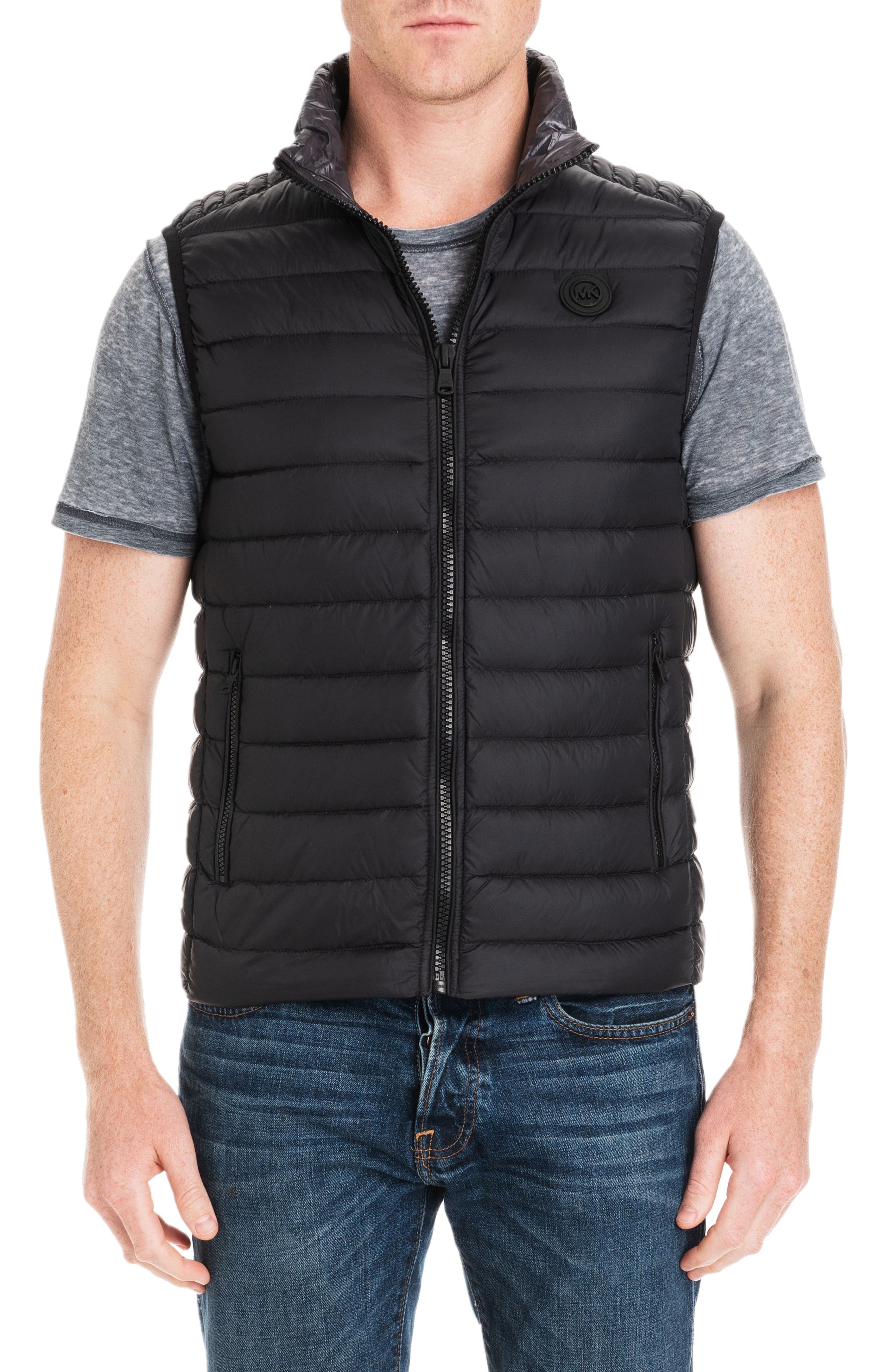 Michael Kors Slim Fit Packable Down Vest, Black (Online Only)