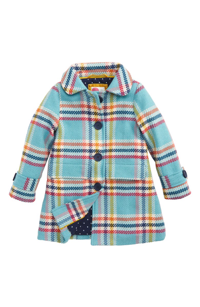 Mini Boden Check Wool Blend Coat (Toddler Girls, Little Girls & Big ...