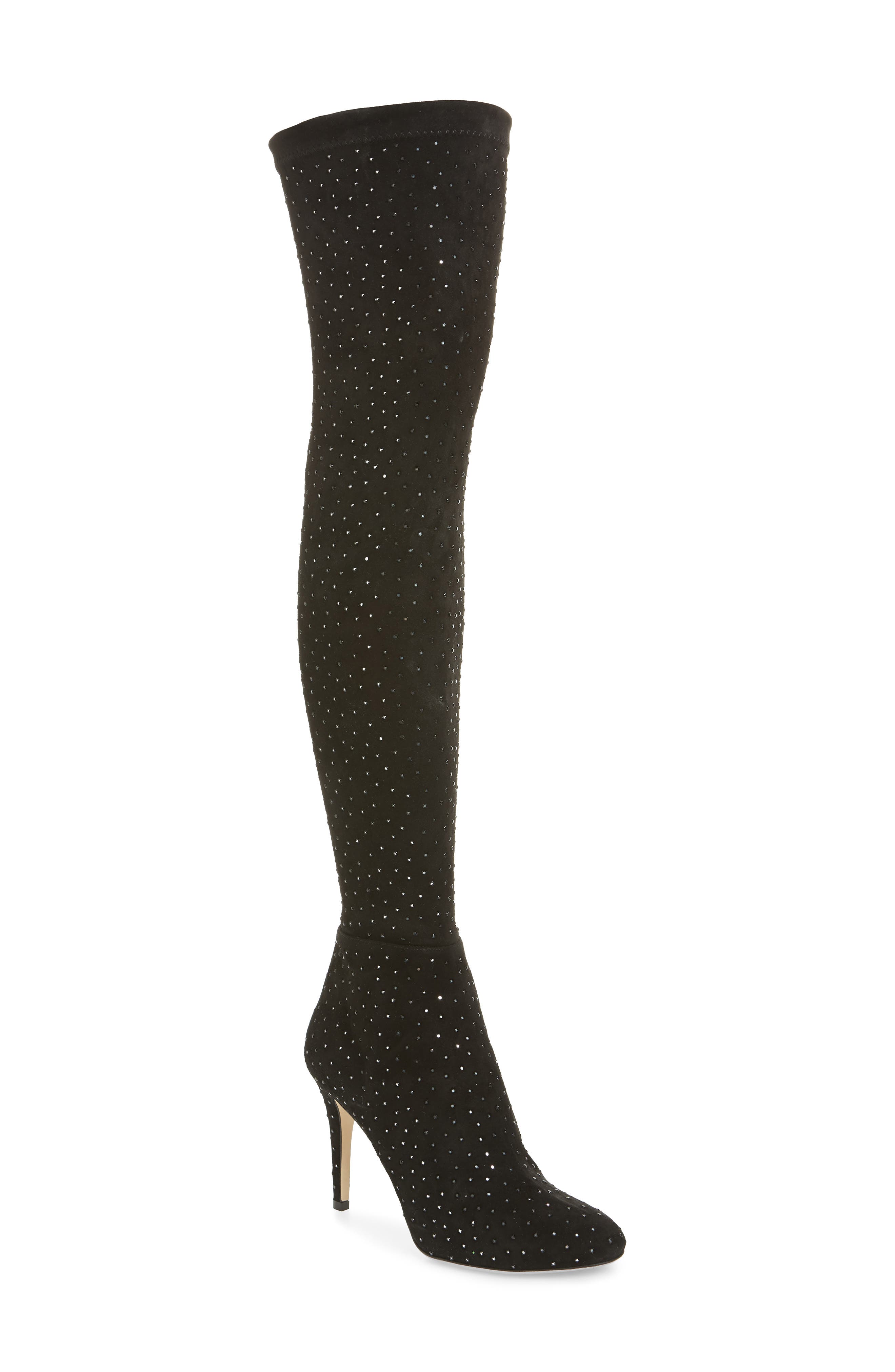 Jimmy Choo Toni Studded Over The Knee Boot, Black