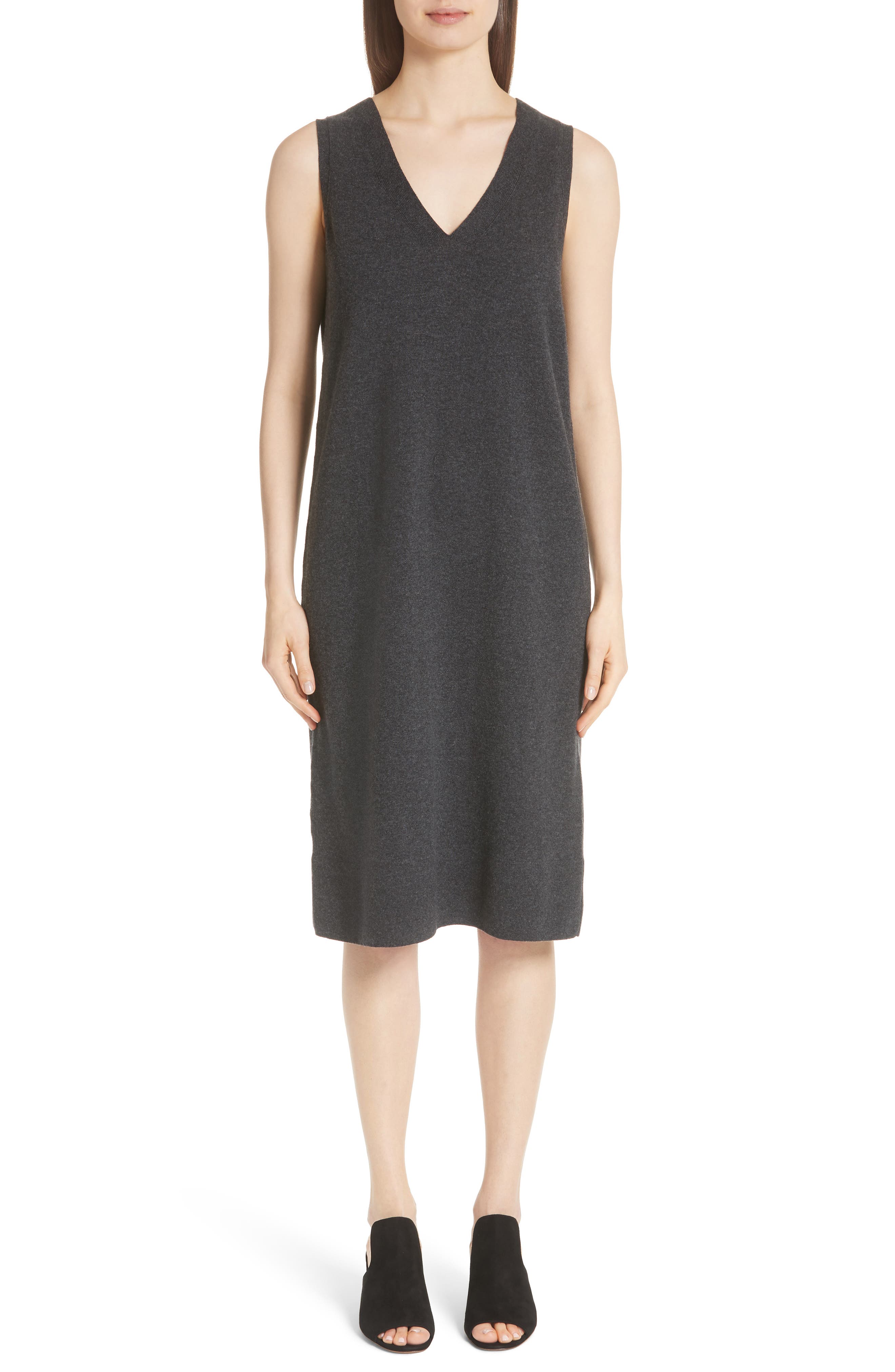 Lafayette 148 New York Merino & Cashmere Sweater Dress, Grey