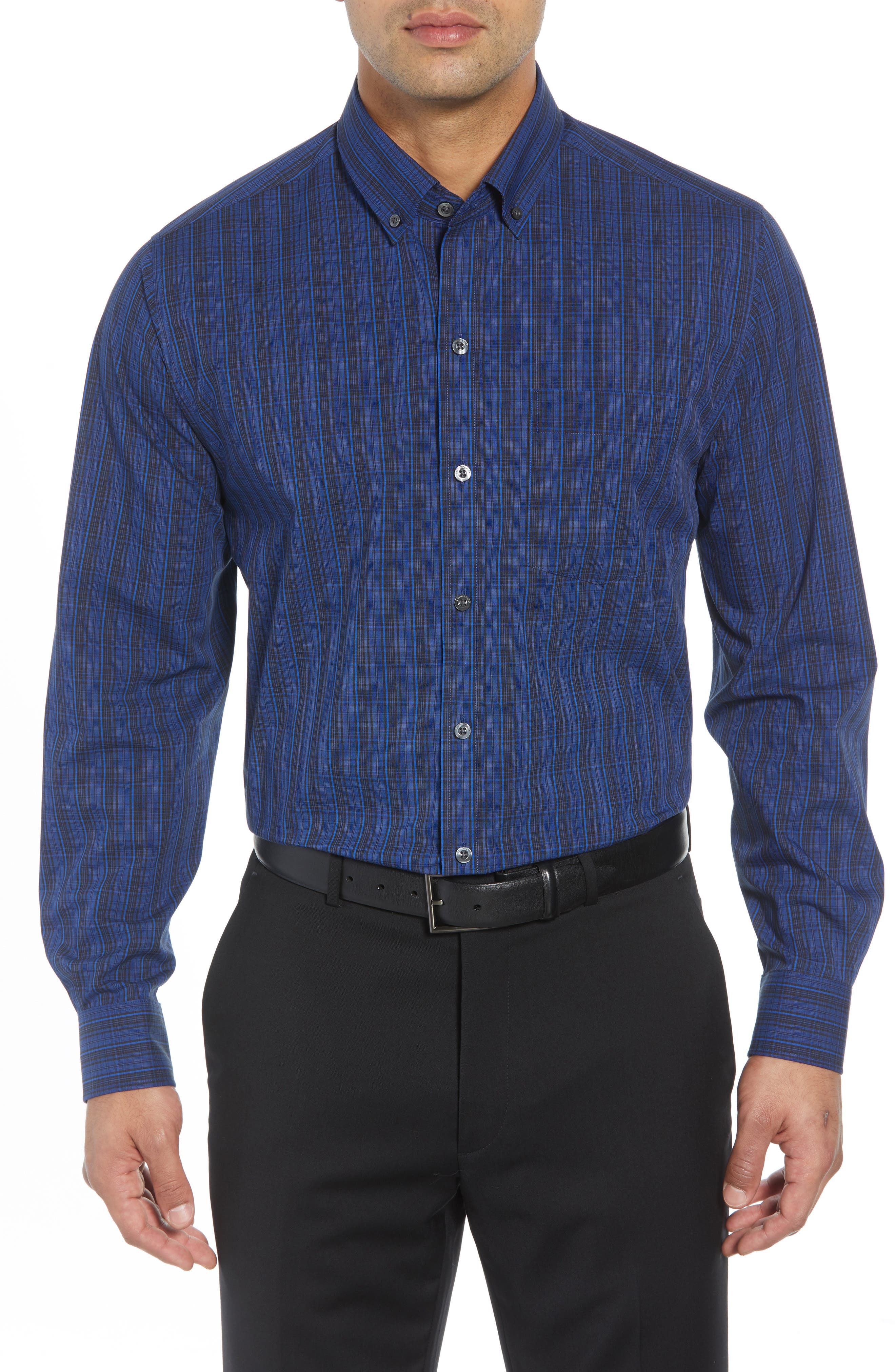 Cutter & Buck Logan Regular Fit Non-Iron Sport Shirt, Blue