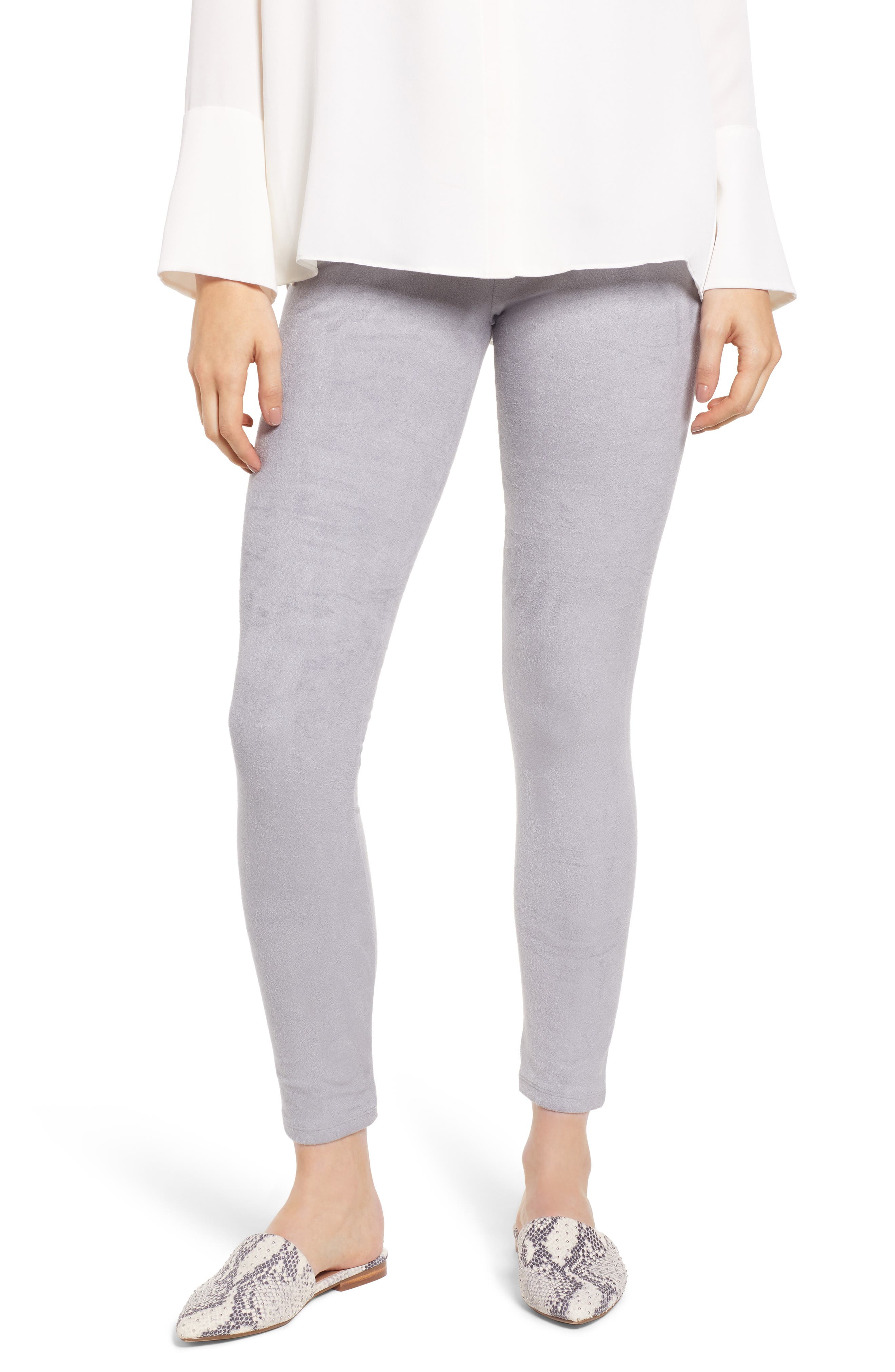 Lysse High Waist Faux Suede Leggings, Grey