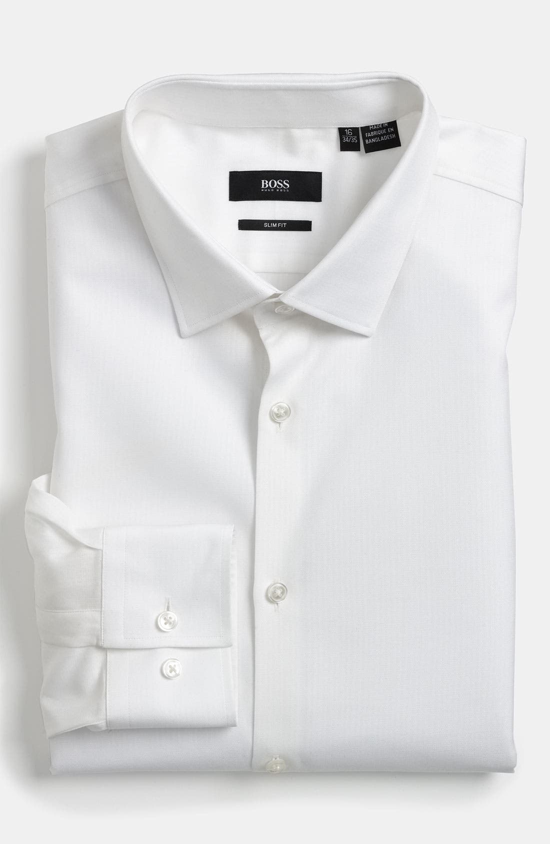 BOSS 'Jenno' Slim Fit Herringbone Dress Shirt Nordstrom