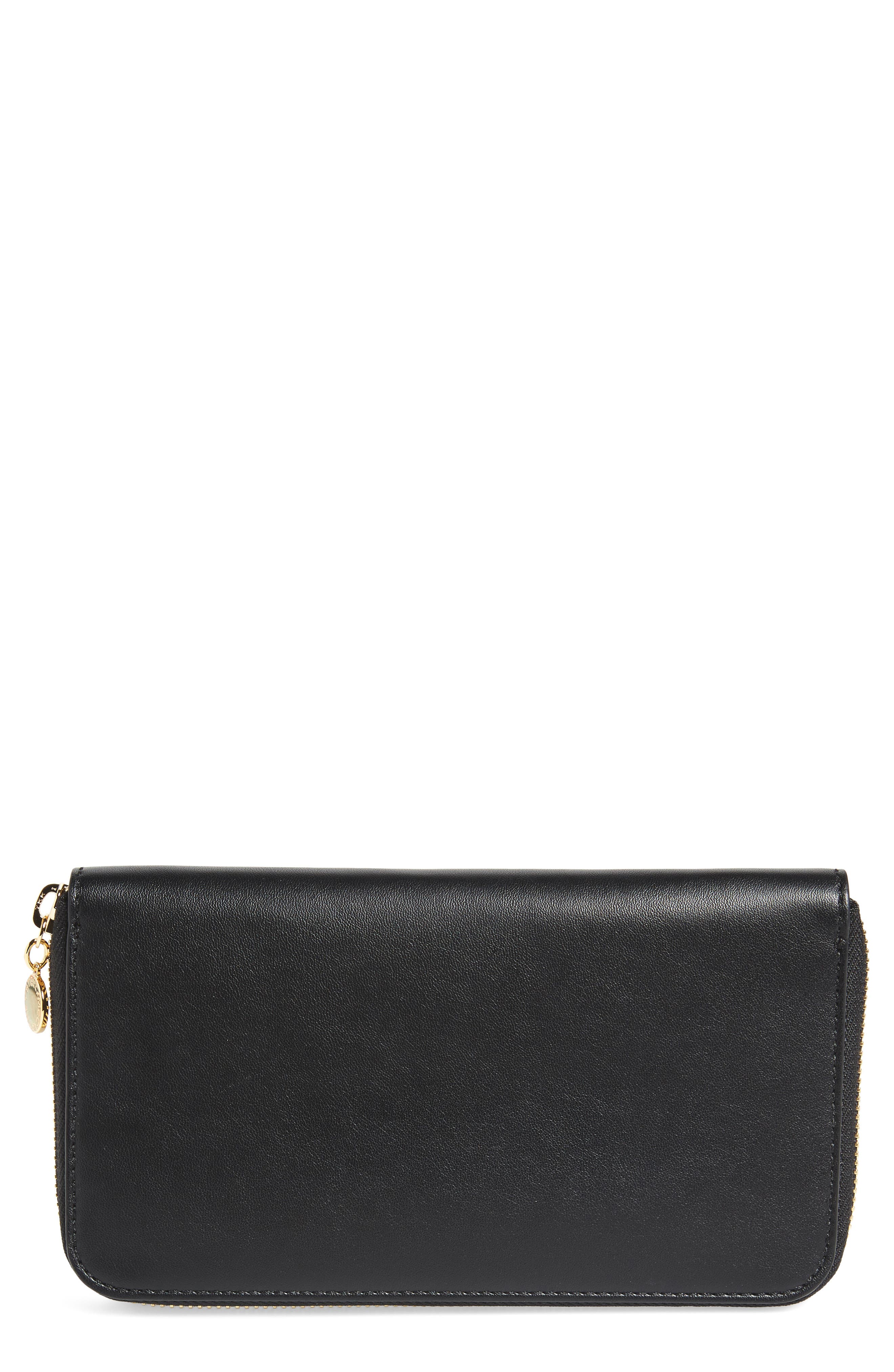 Stella Mccartney Alter Nappa Perforated Logo Faux Leather Wallet - Black