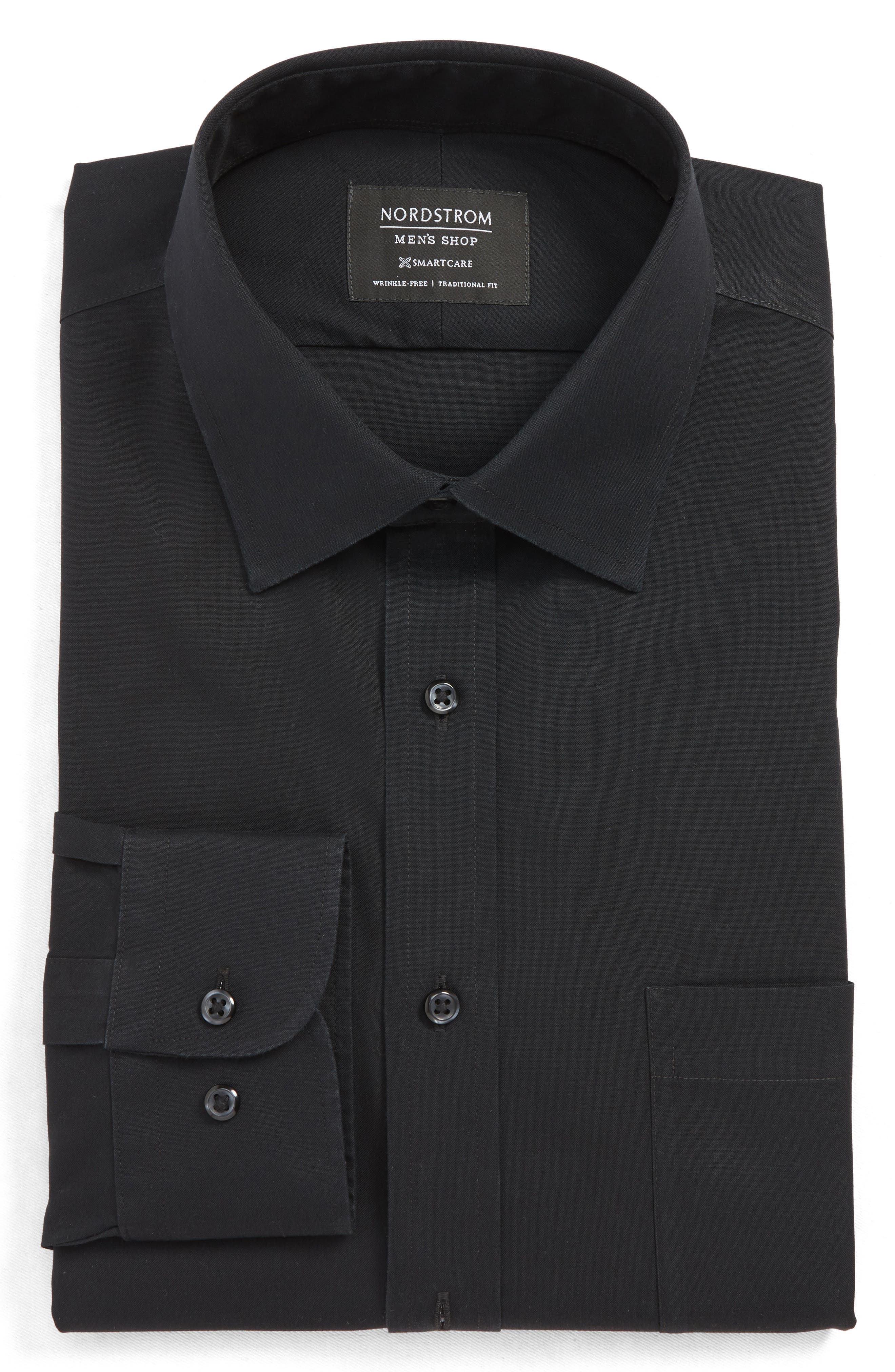 Nordstrom Shop Smartcare(TM) Traditional Fit Dress Shirt - Black