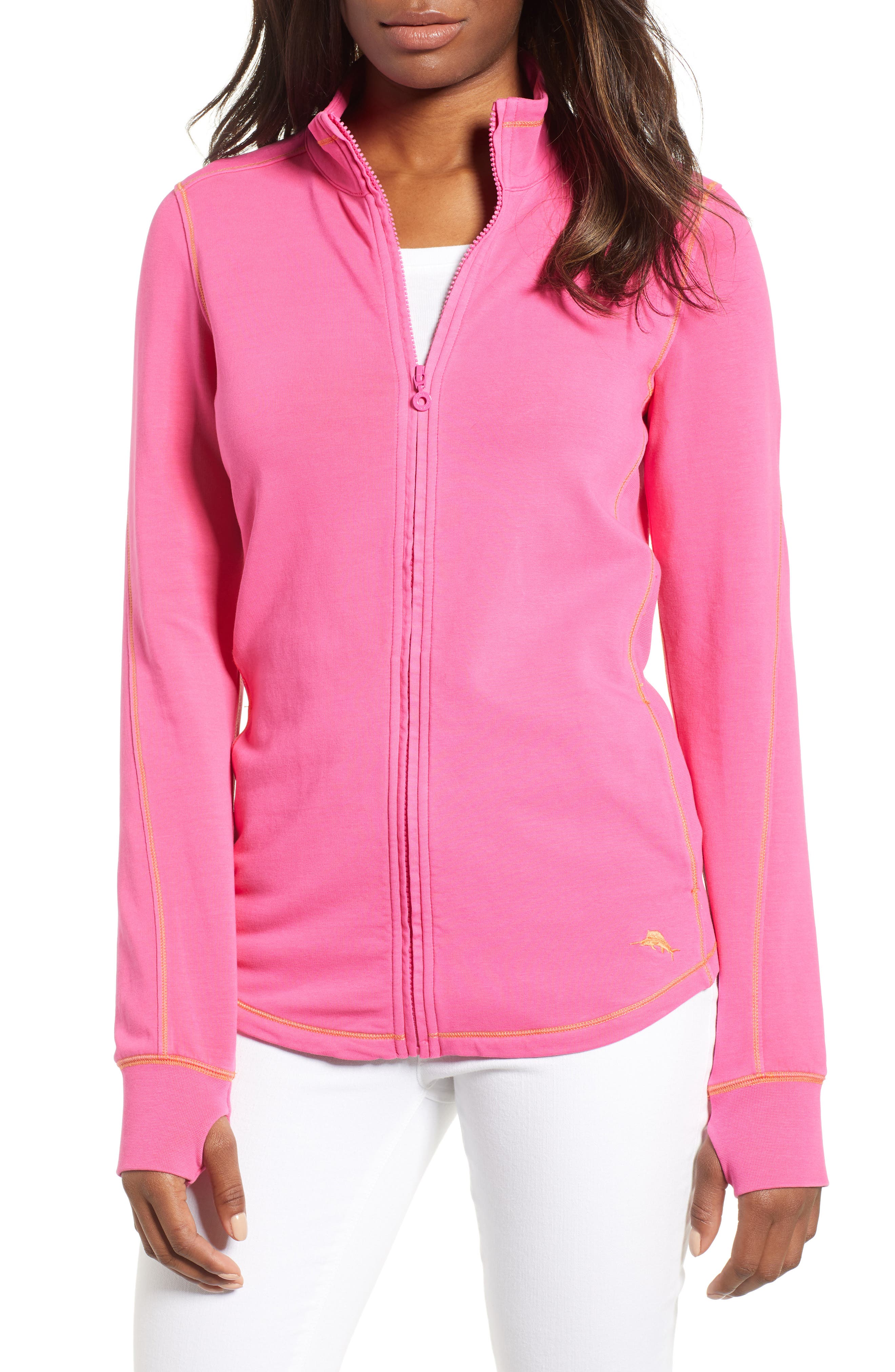Tommy Bahama Jen And Terry Full Zip Top, Pink