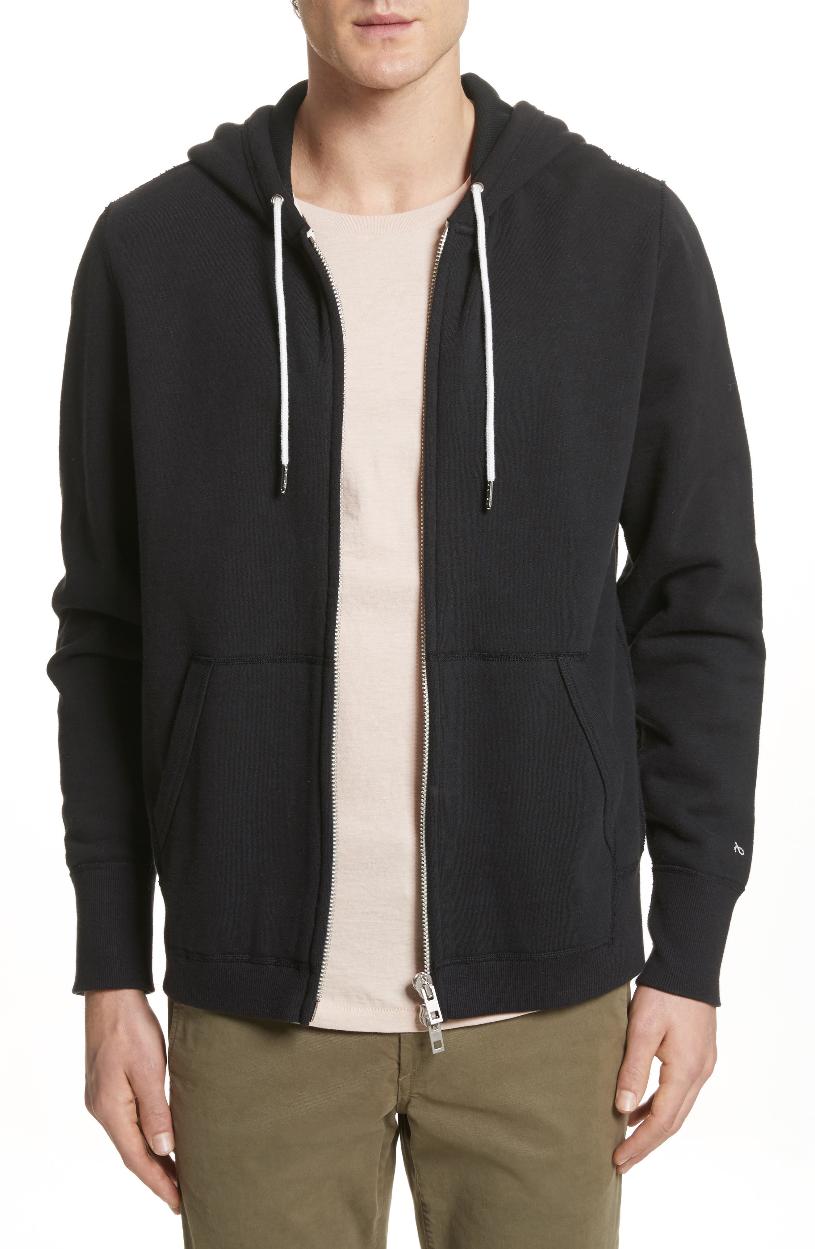 Rag & Bone Standard Issue Zip Hoodie, Black