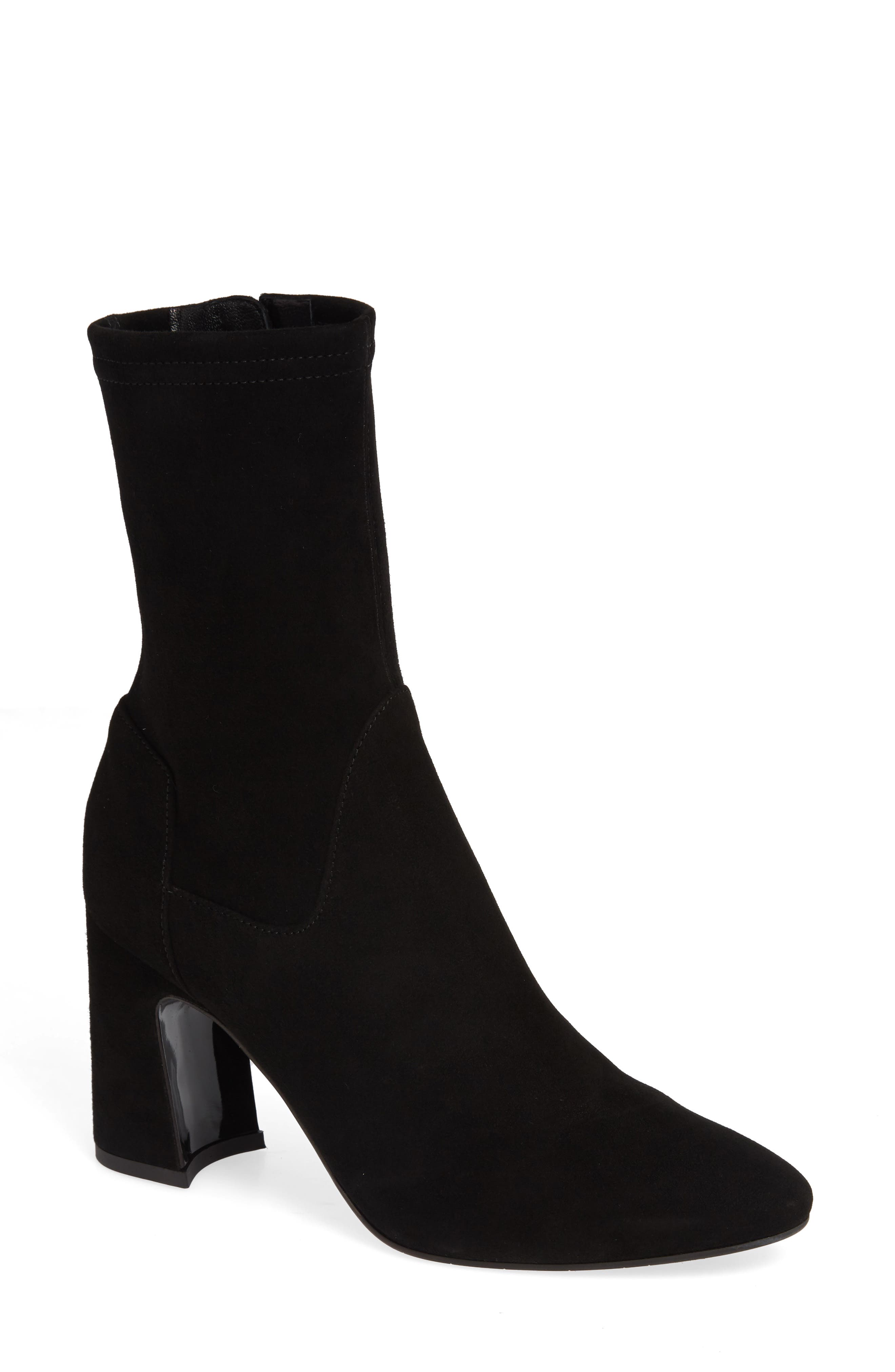 Aquatalia Nastasia Stretch Suede Boot, Black