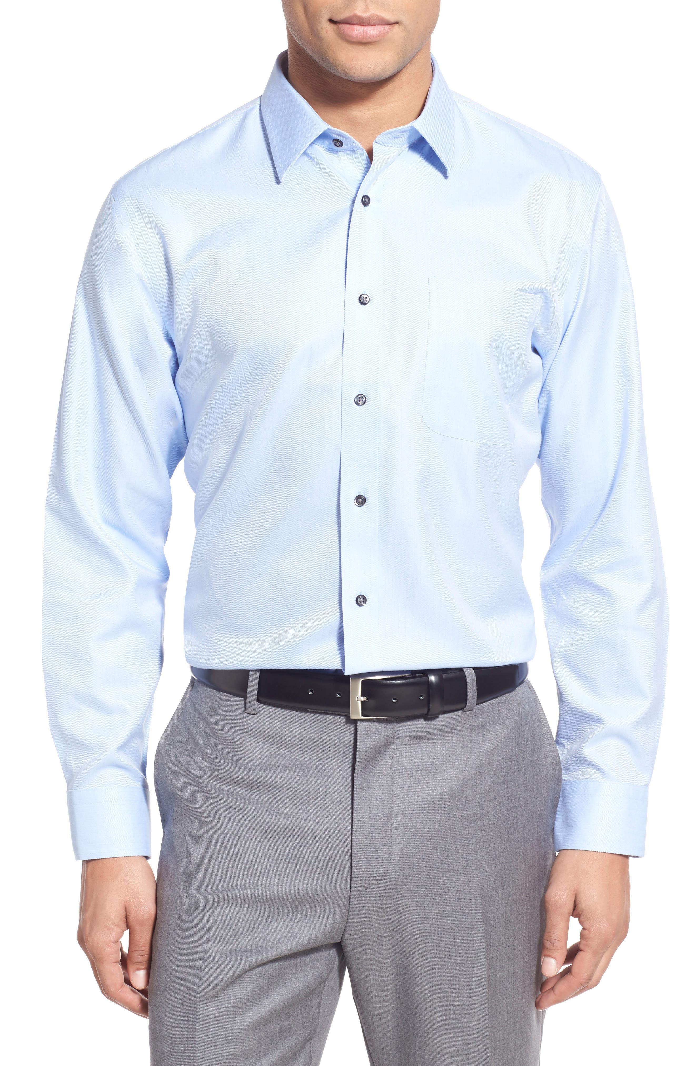 Nordstrom Shop Smartcare(TM) Trim Fit Herringbone Dress Shirt