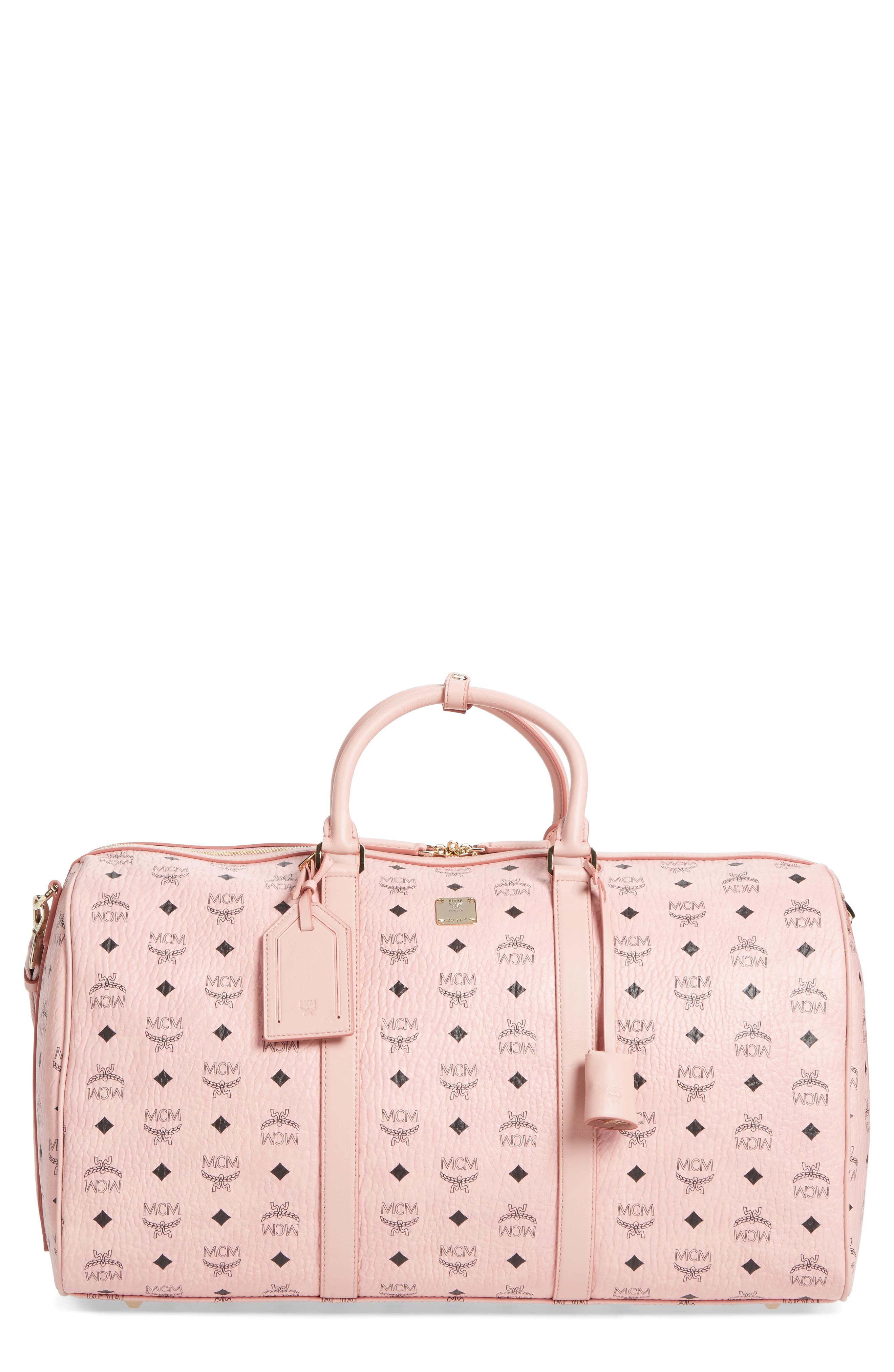 EAN 8806195872130 Mcm Large Voyager Visetos Duffel Bag Pink