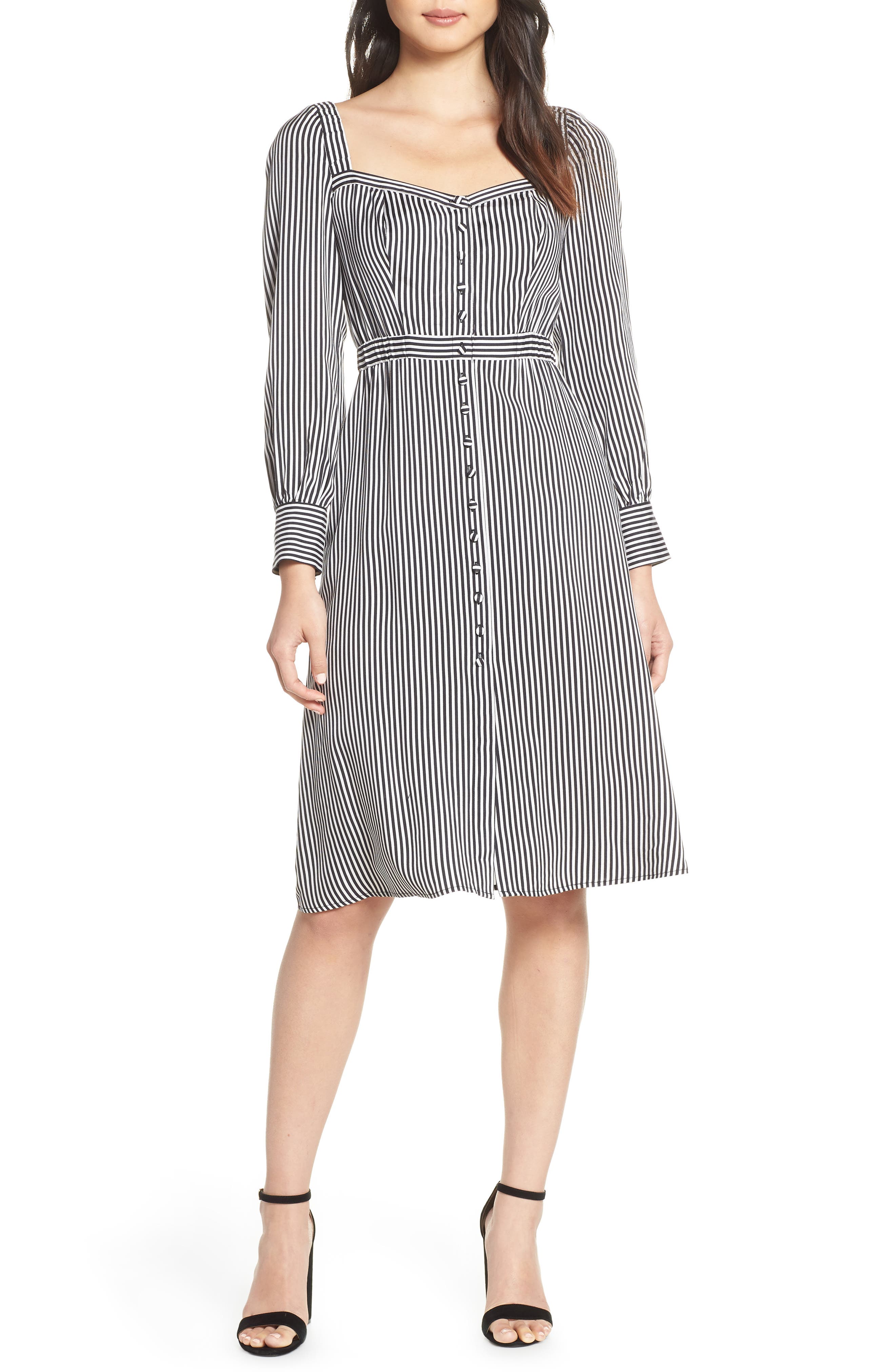 Ali & Jay Take Me Downtown Stripe Dress, Black
