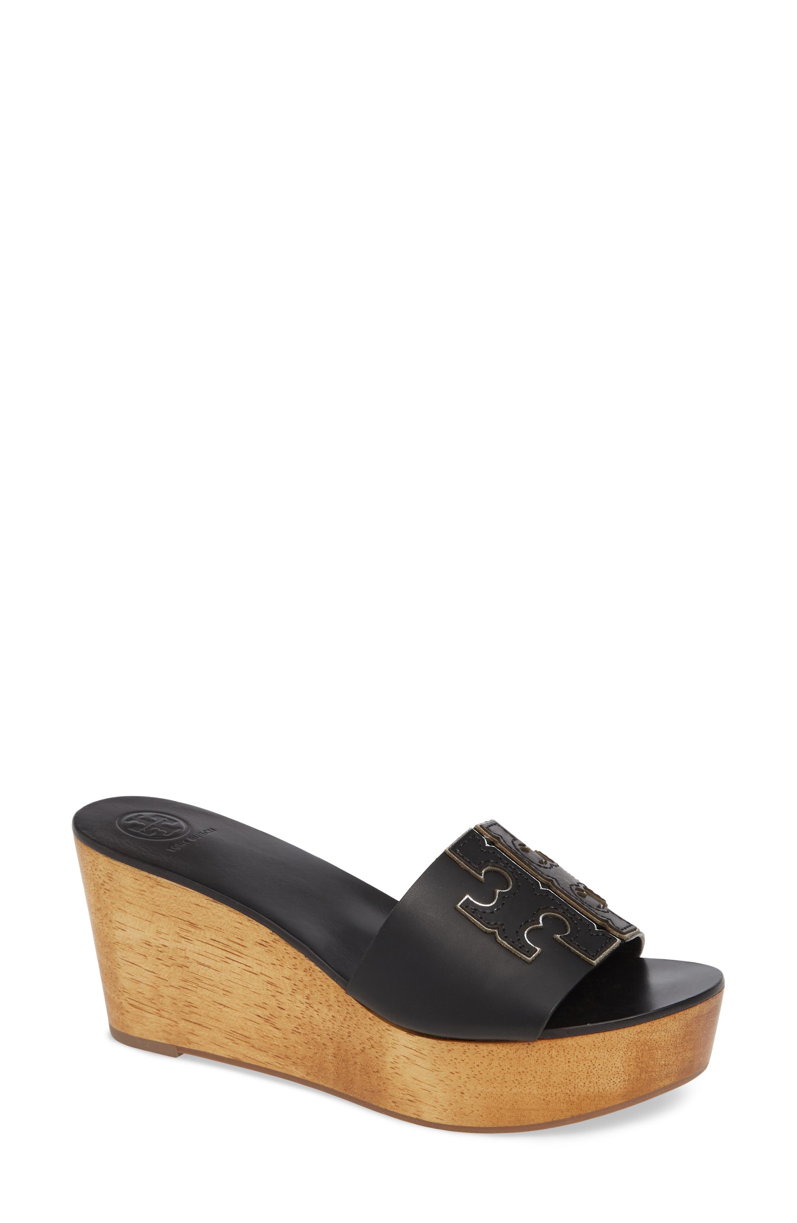 Tory Burch Ines Wedge Slide Sandal, Black