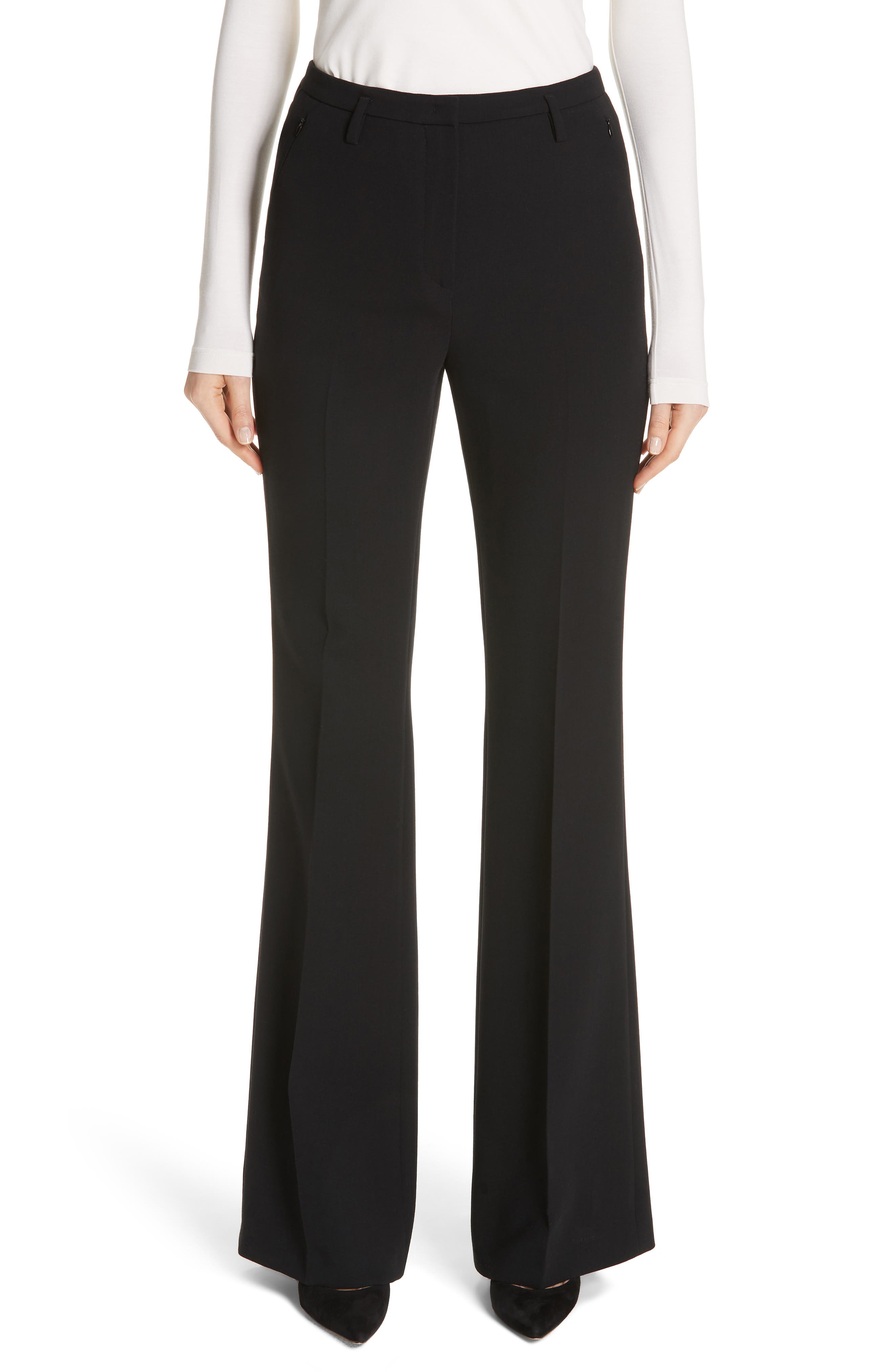 Akris Farrah Stretch Wool Flare Pants