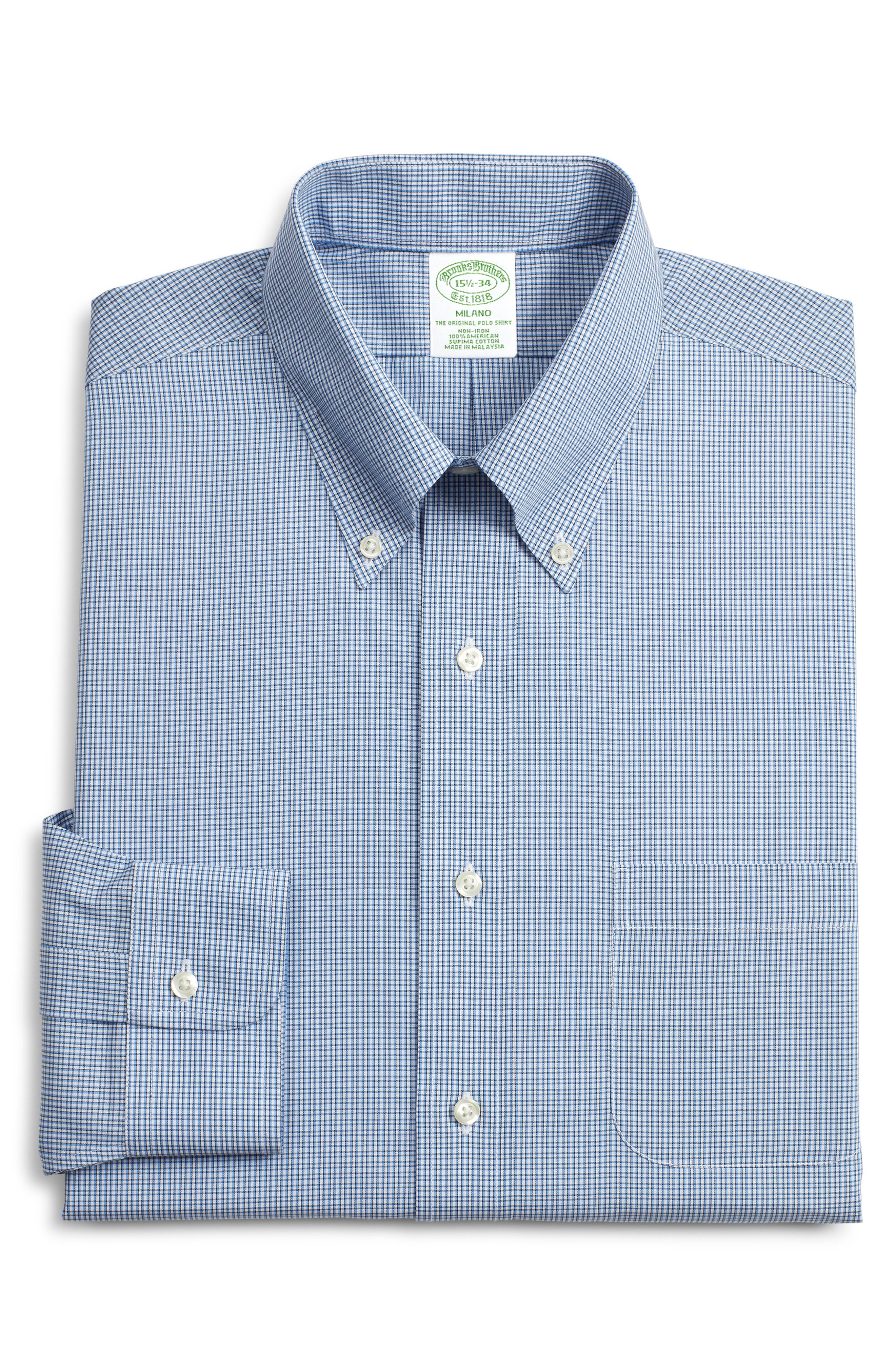 Brooks Brothers Milano Trim Fit Plaid Dress Shirt (3 For $207)