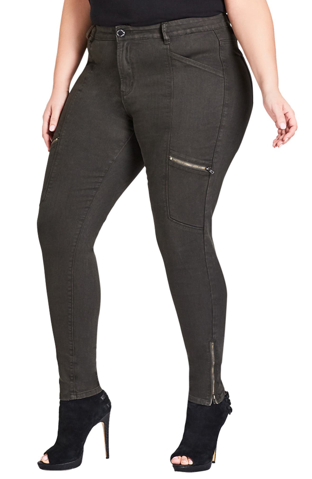 Plus Size City Chic Cargo Classic Pants, Green