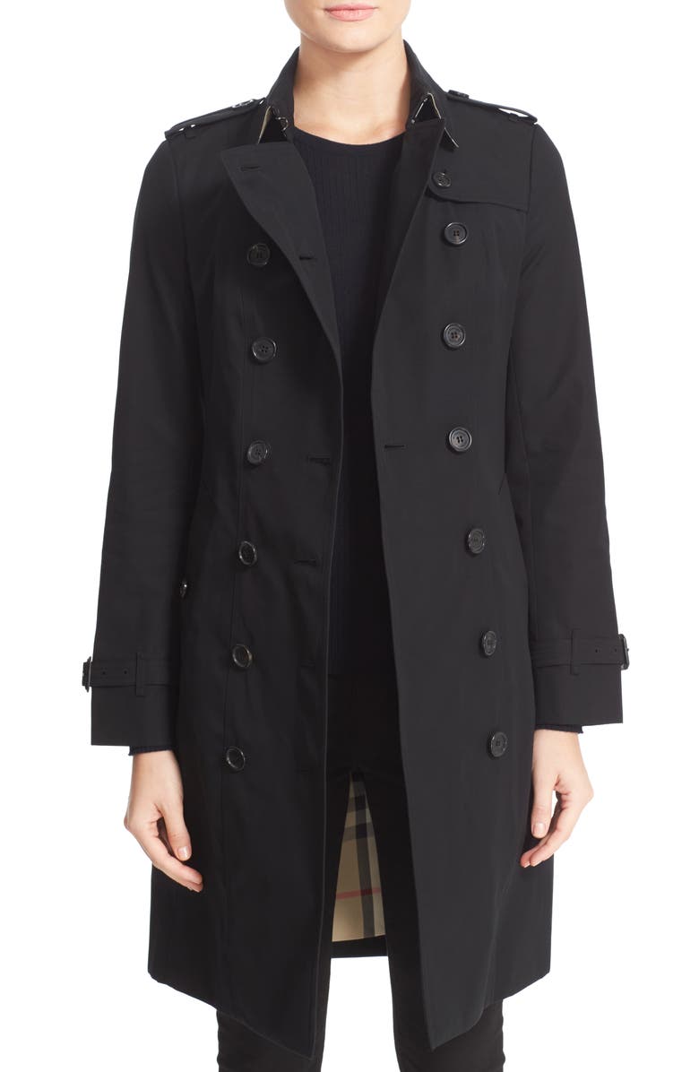 Sandringham Long Slim Trench Coat,
                        Main,
                        color, BLACK