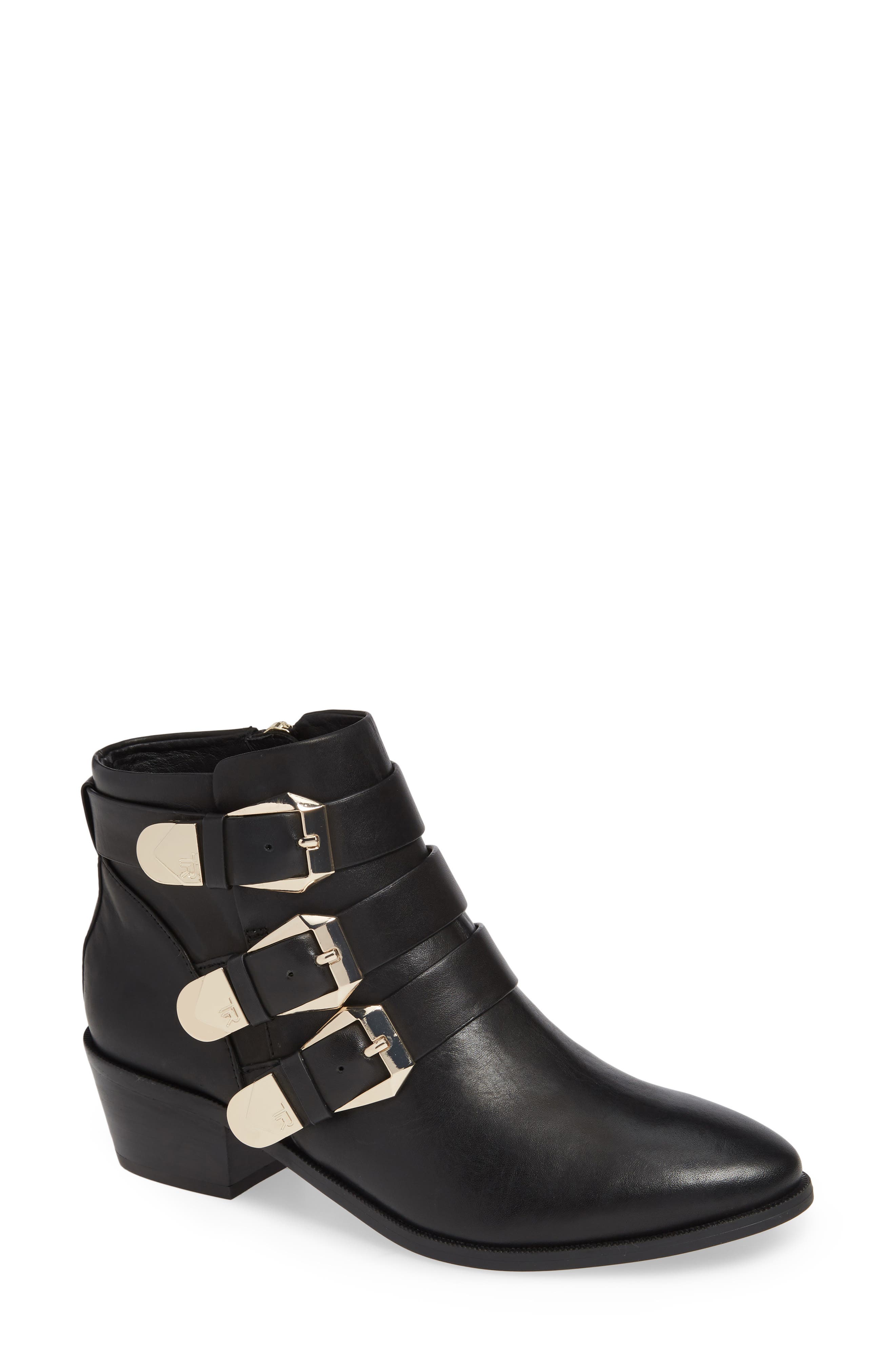 Taryn Rose Samantha Buckle Bootie, Black